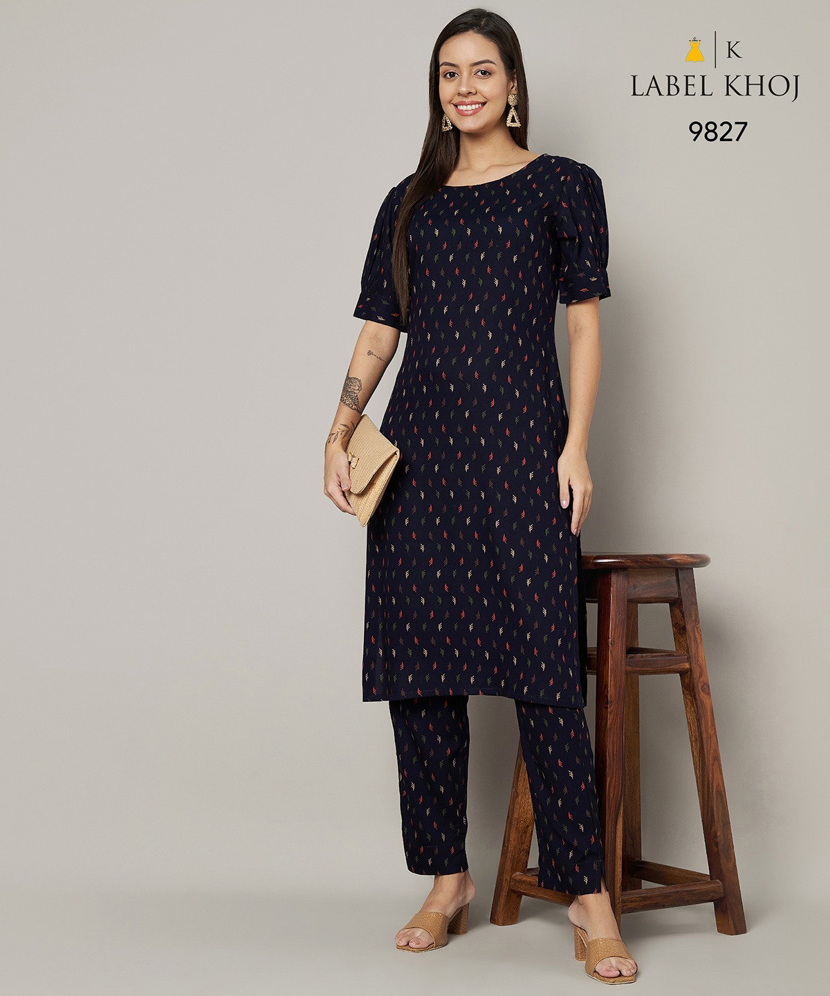 Label Khoj 9827 Viscose Rayon Co Ord Set