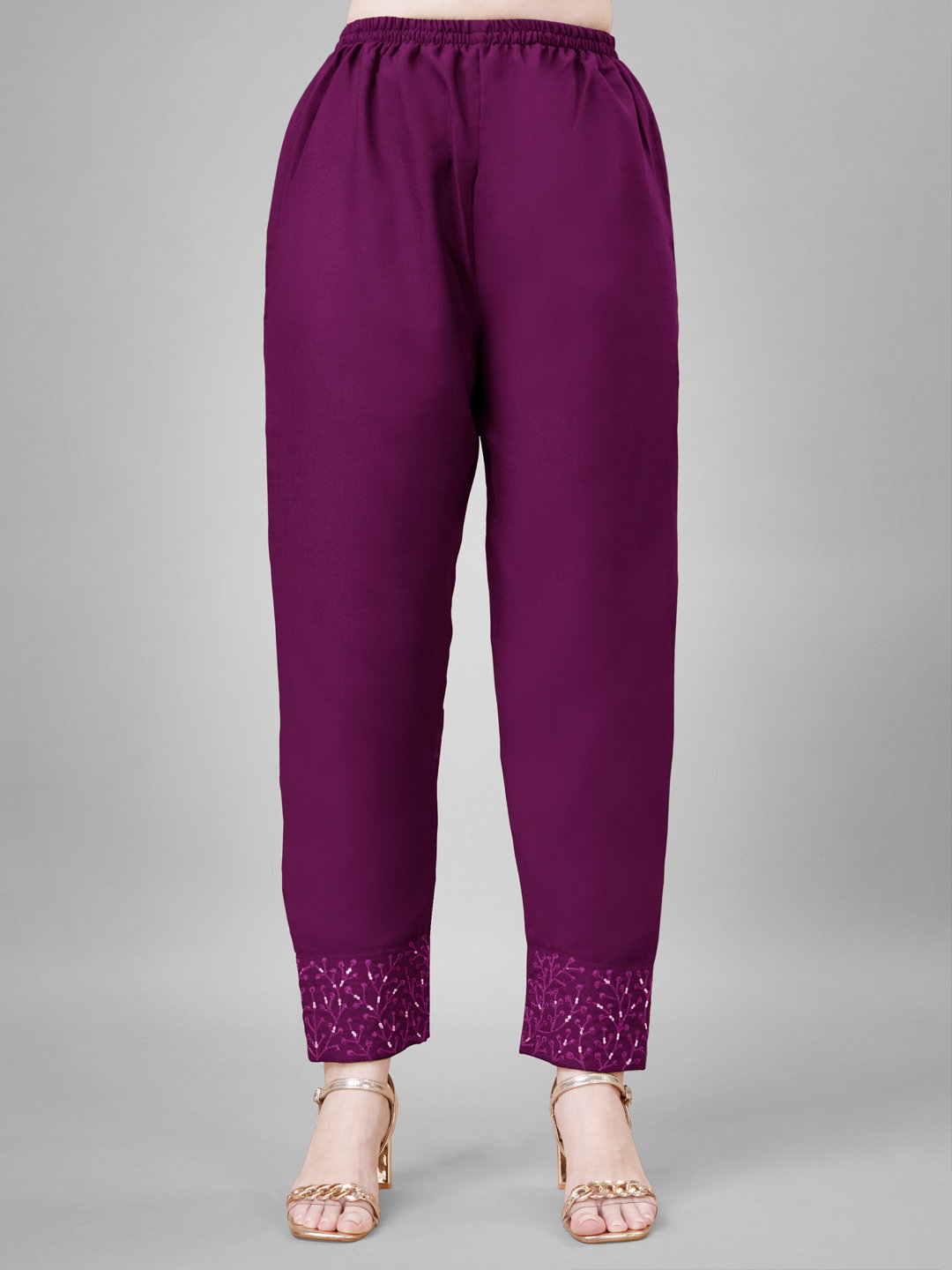 KUSUMA AR 1111 Purple Cotton Kurti Pant With Dupatta Collection