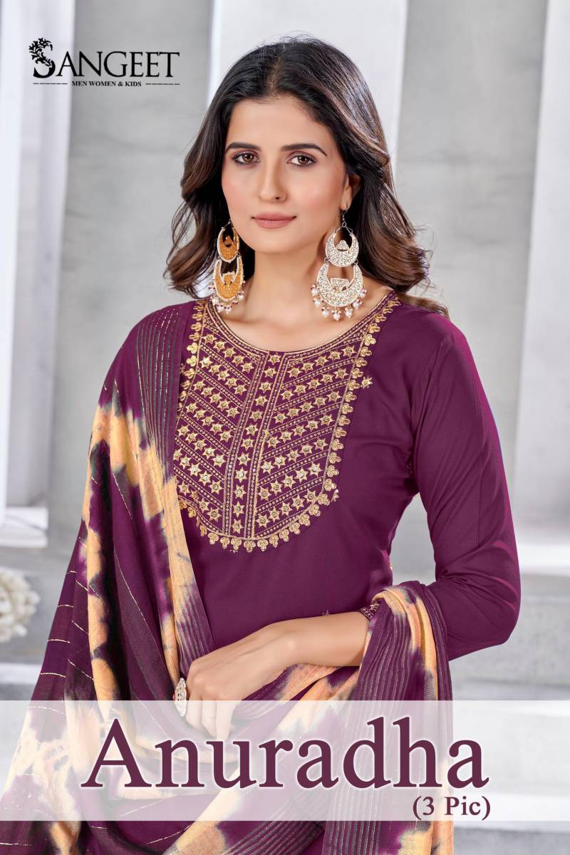 Sangeet Anuradha Rayon Kurti Bottom With Dupatta Collection