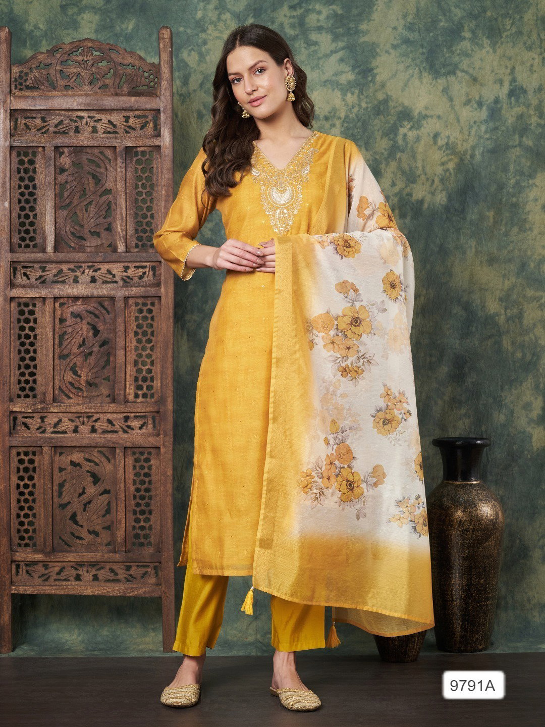 Label Khoj 9791 A And B Top Bottom With Dupatta Collection