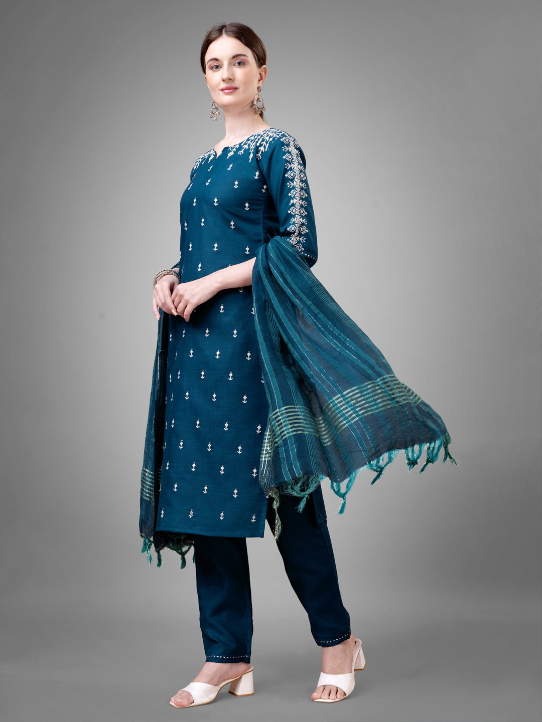 KUSUMA AR 1113 Morpichh Cotton Kurti Pant With Dupatta Collection