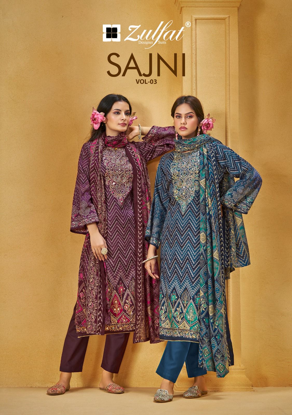 Zulfat Sajni Vol 3 Designer Suits Dress Material collection