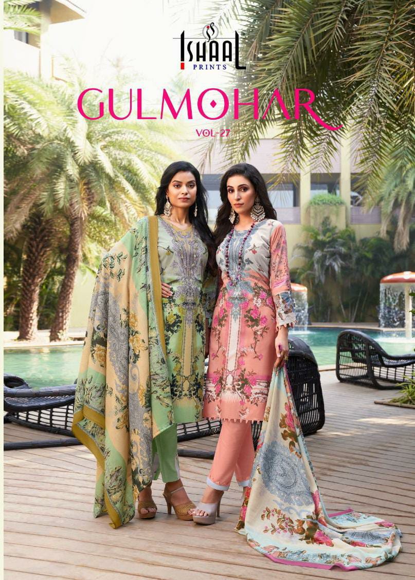 Ishaal Prints Gulmahor Vol-27 Pure lawn collection