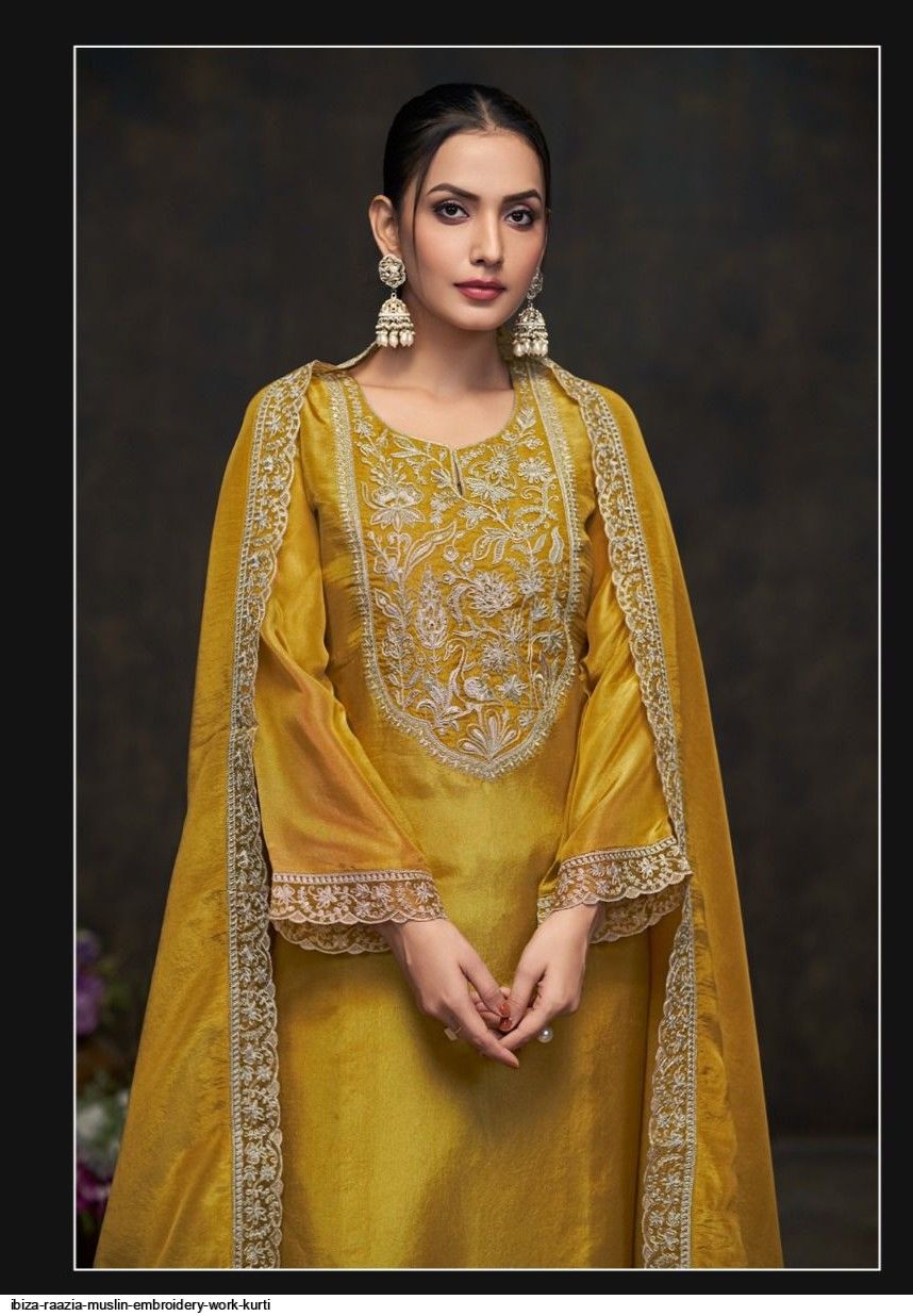 Ibiza Raazia Simar Muslin Embroidery Salwar Kameez Collection