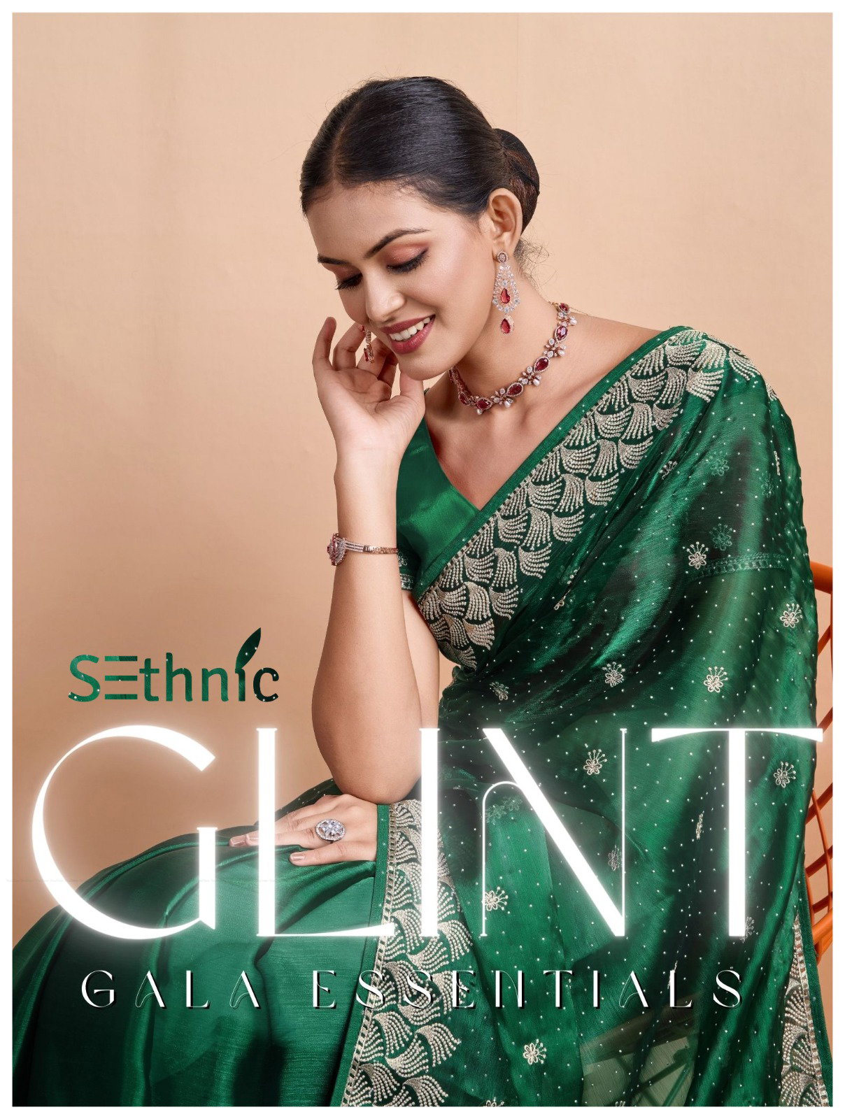 Sethnic Glint Gala Party Wear Embroidered Saree Collection