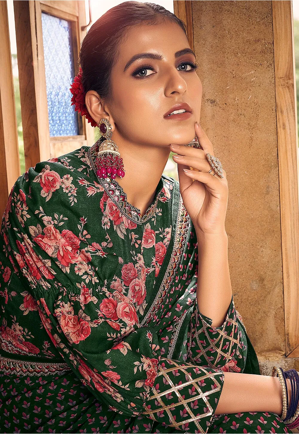 Vouch Nayika Georgette Fancy Readymade Blouse Saree Collection