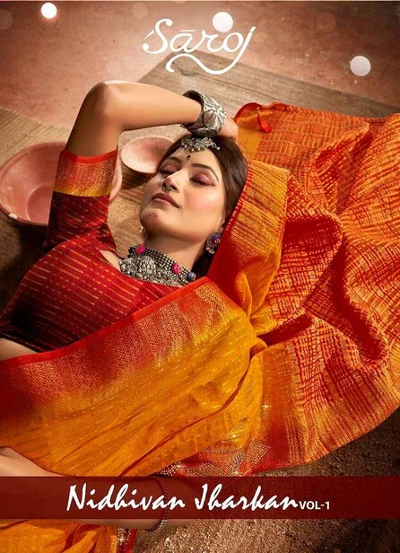 Saroj Nidhivan Jharkan Vol 1 Soft Crepe Silk Saree Collection