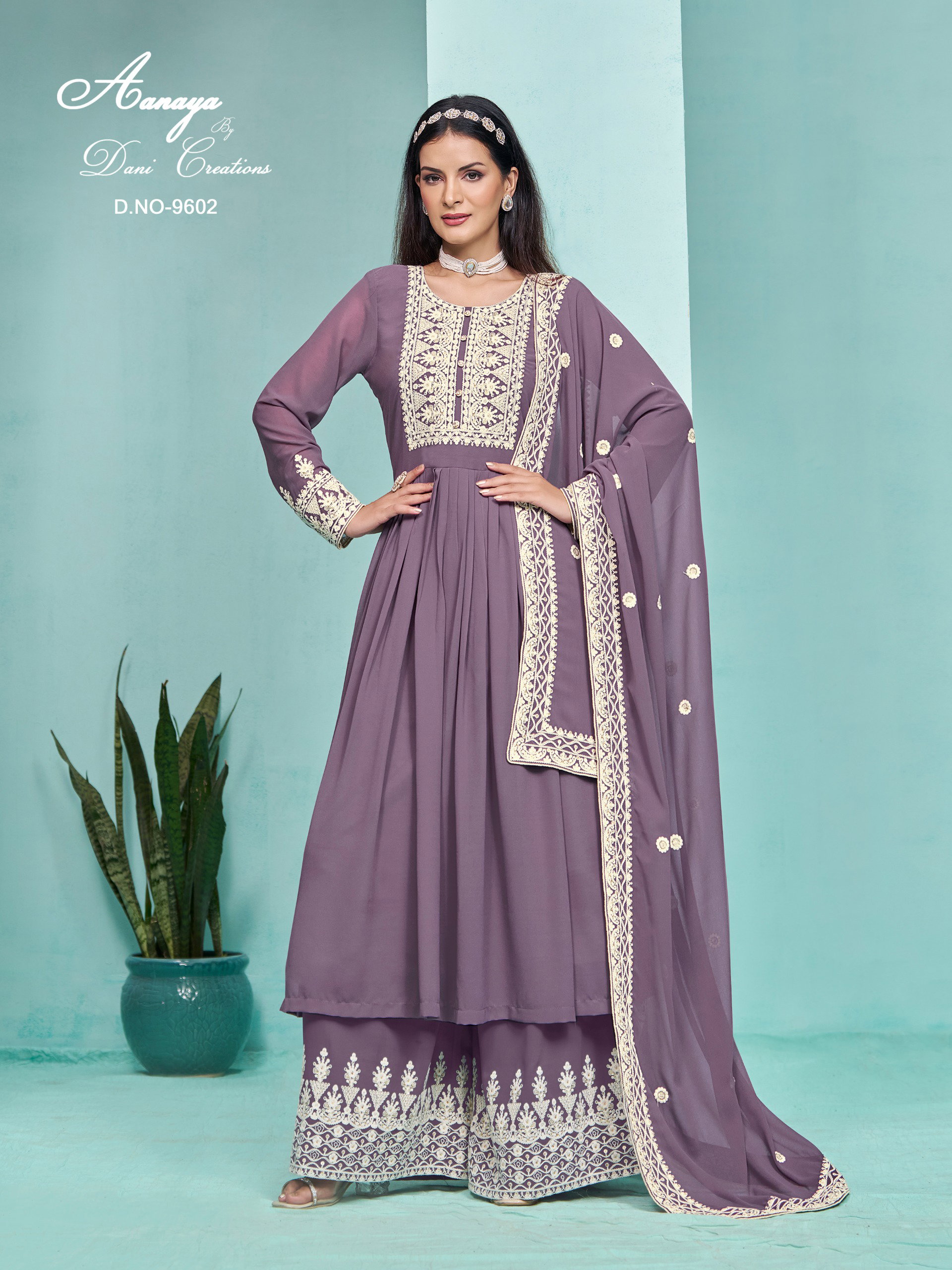 Aanaya Vol 196 Faux Georgette Designer Salwar Suit Collection