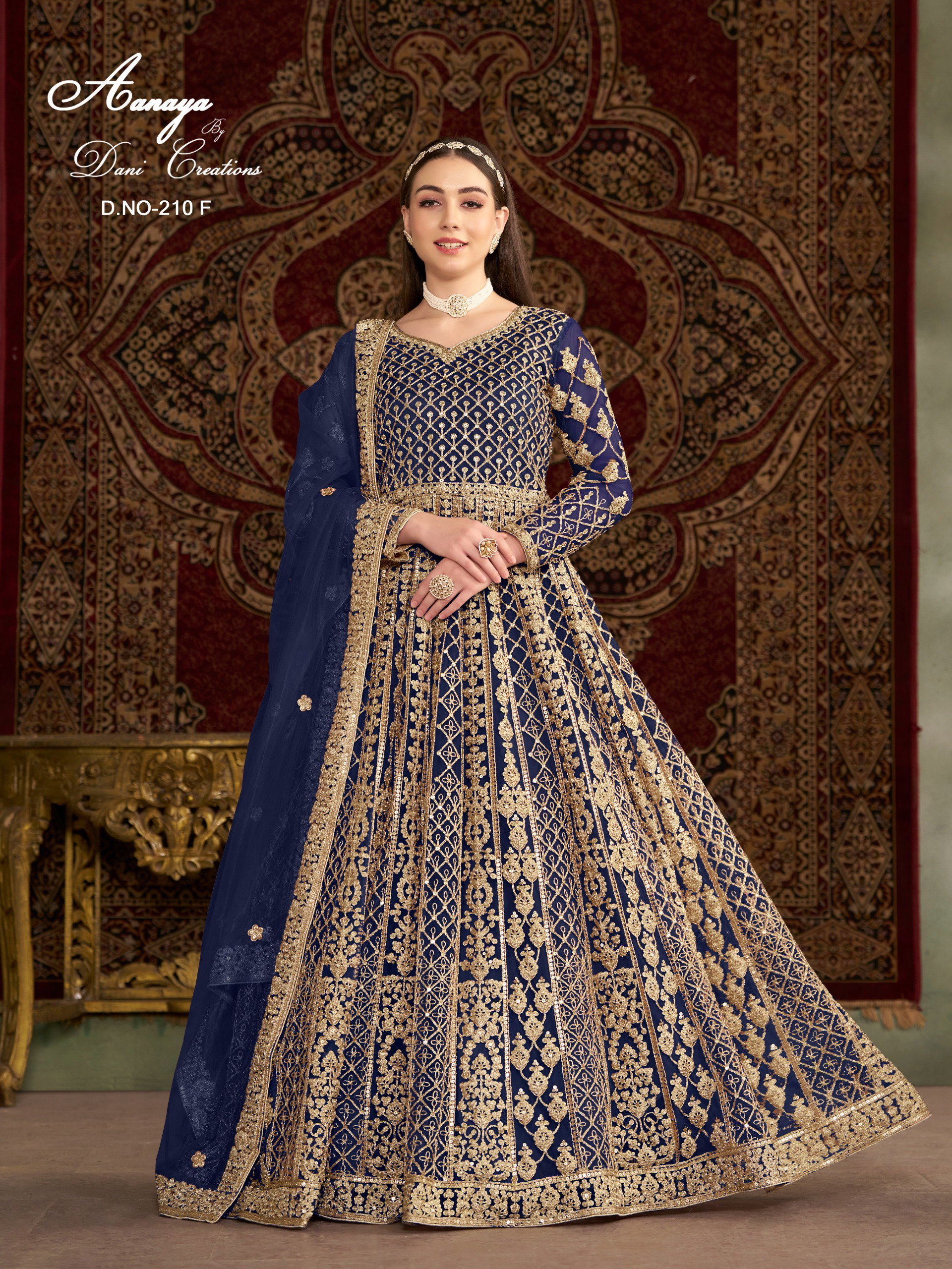 Aanaya Vol 210 Designer Net Gown With Dupatta Collection