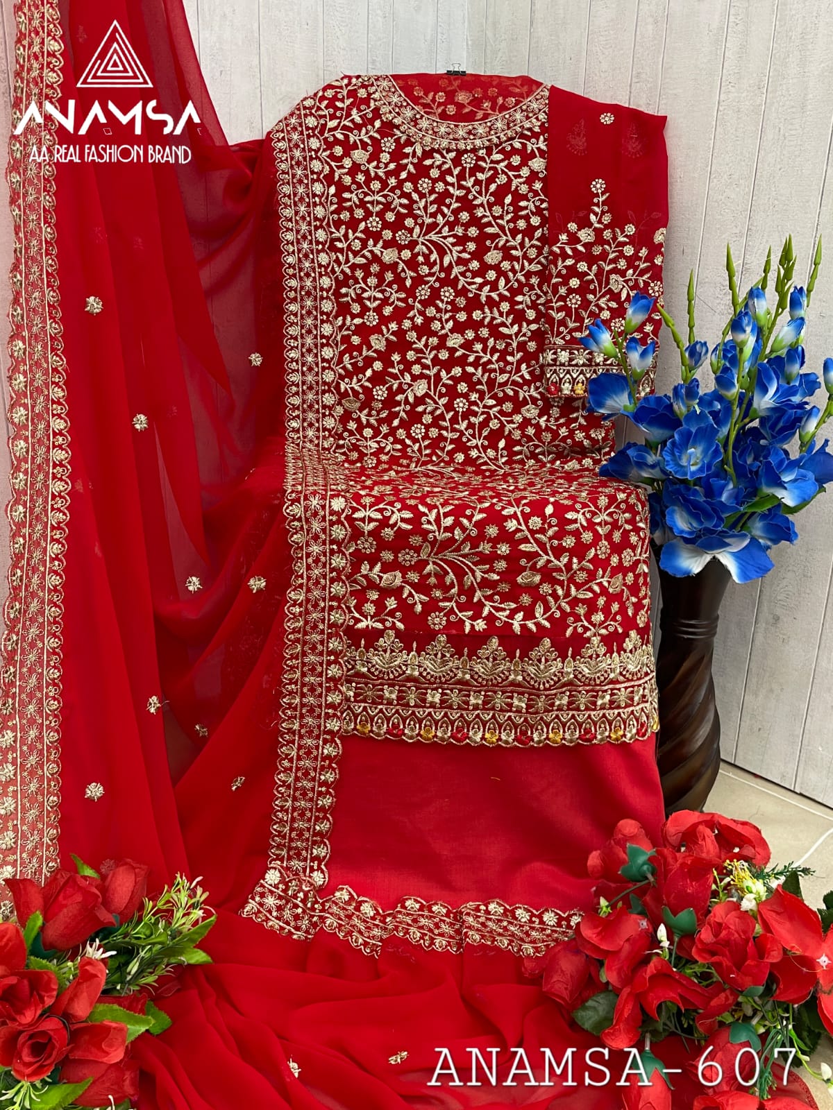 Anamsa 607 Georgette Embroidered Pakistani Salwar Kameez