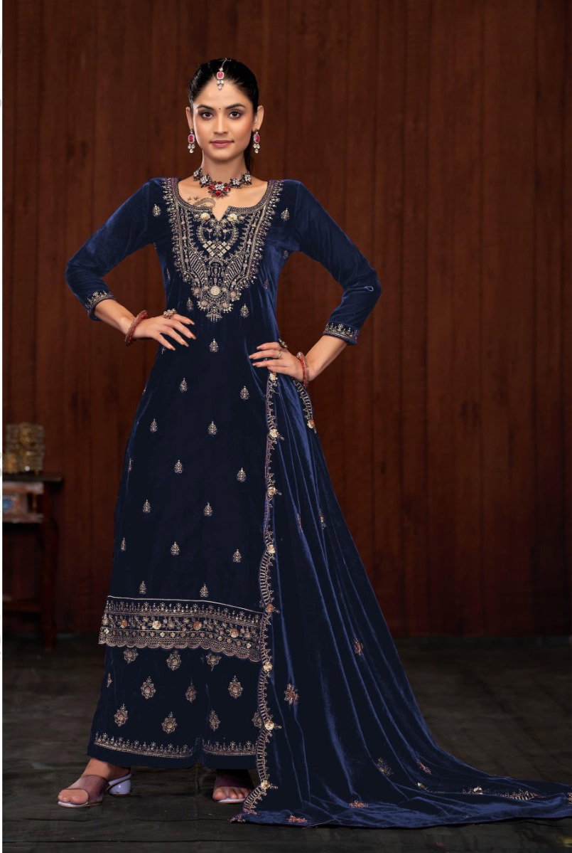 3001 Velvet Designer Embroidered Velvet Suits Collection