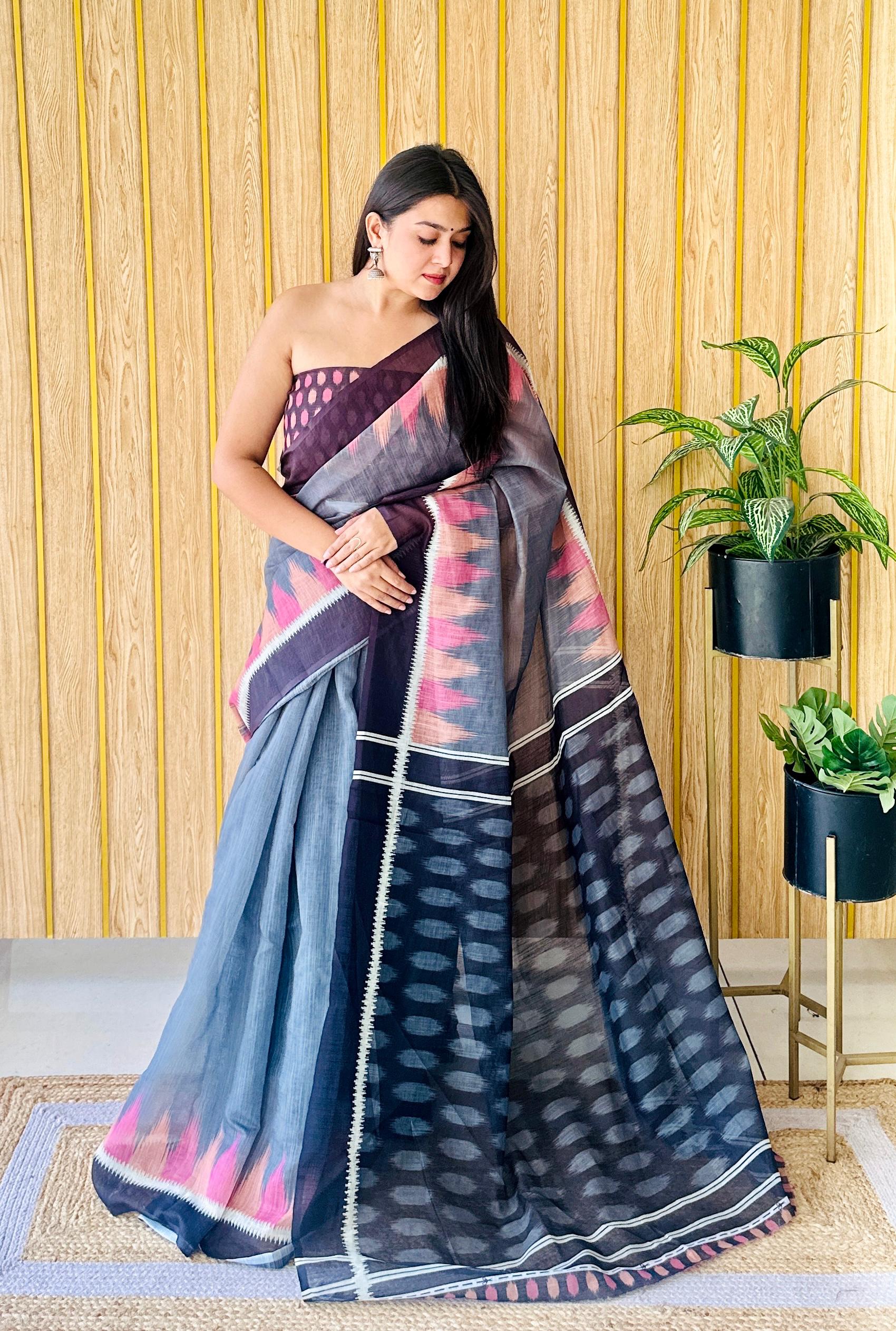 Md Sita A Linen Silk Digital Printed Saree Collection
