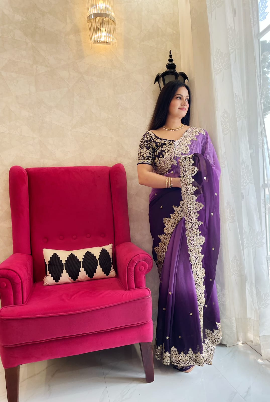 Ds 663 Beautiful Faux Shaded Georgette Sequence Saree Collection