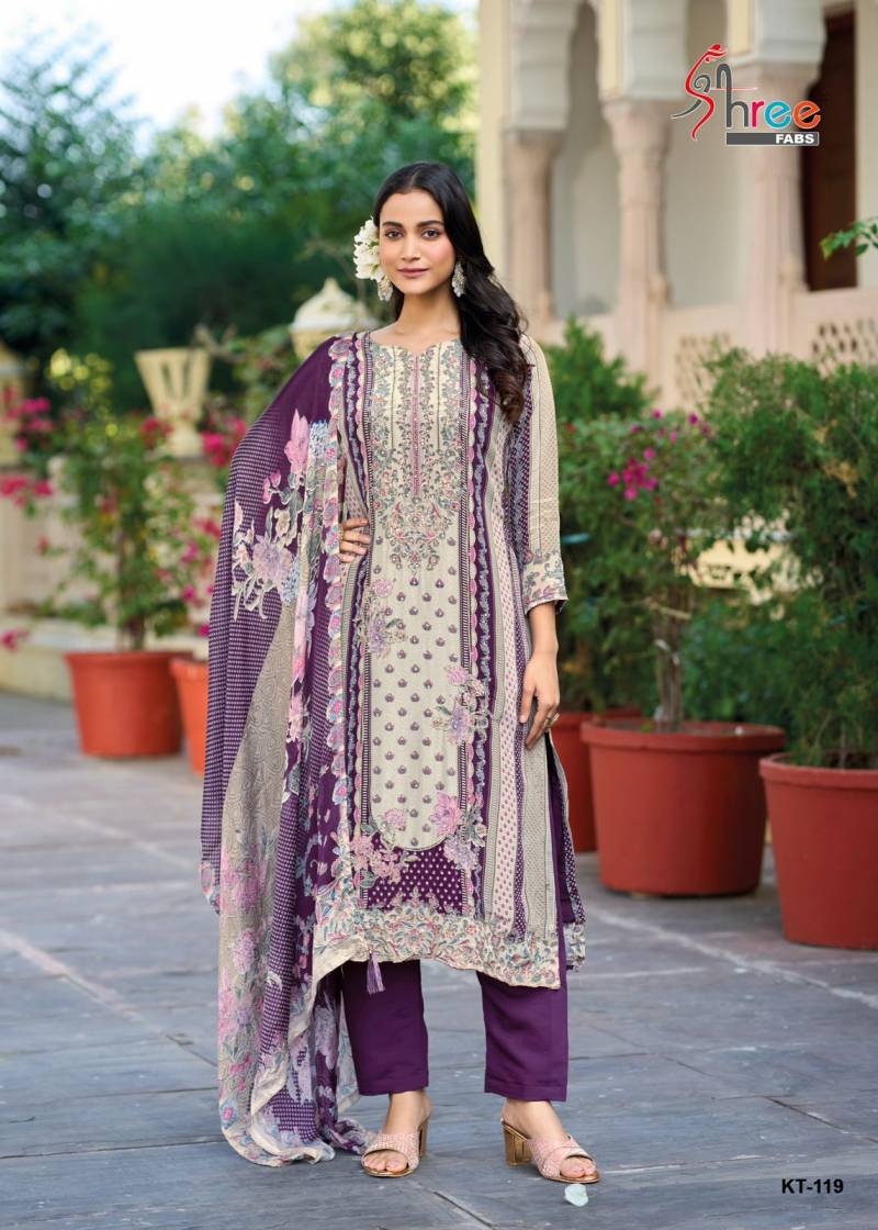 Shree Kt 119 Crepe Silk Digital Printed Salwar Suits Collection