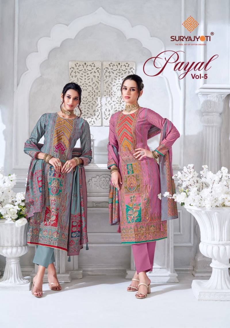 Suryajyoti Payal Vol 5 Modal Printed With Foil Dress Material