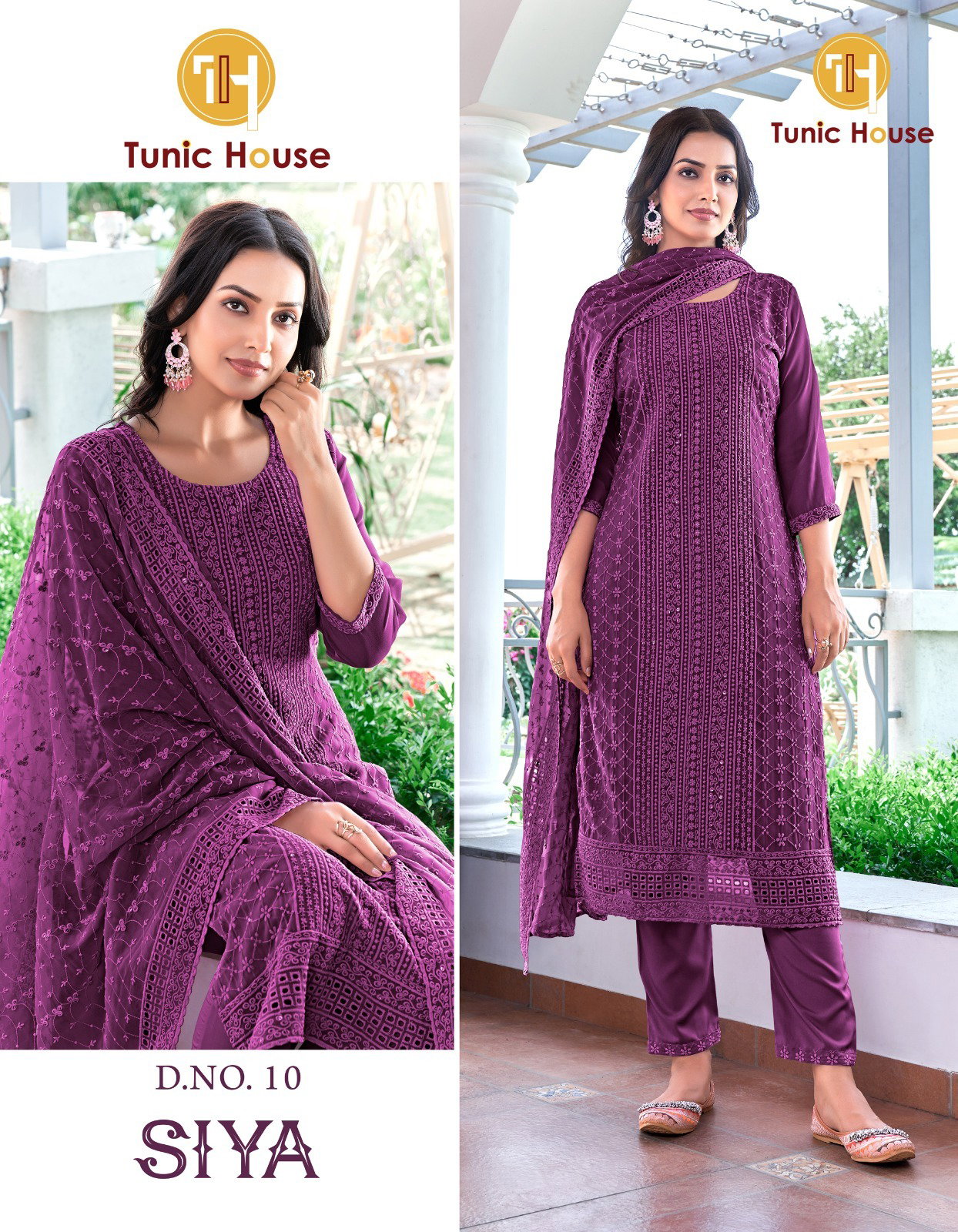 Tunic House Siya Chikankari Kurti Pant With Dupatta Collection