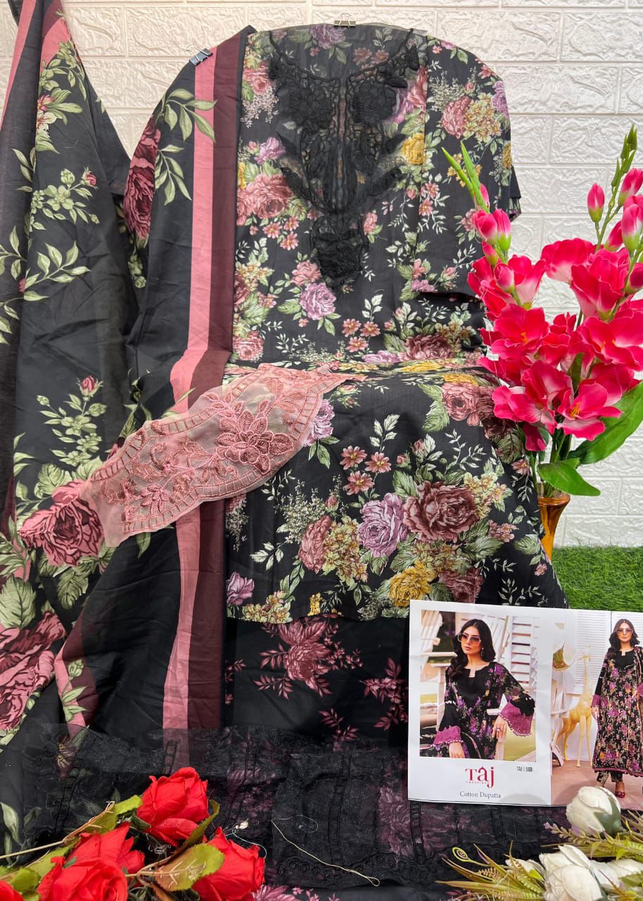 Taj 567 And 568 Chiffon Dupatta Pakistani Salwar Suits Collection