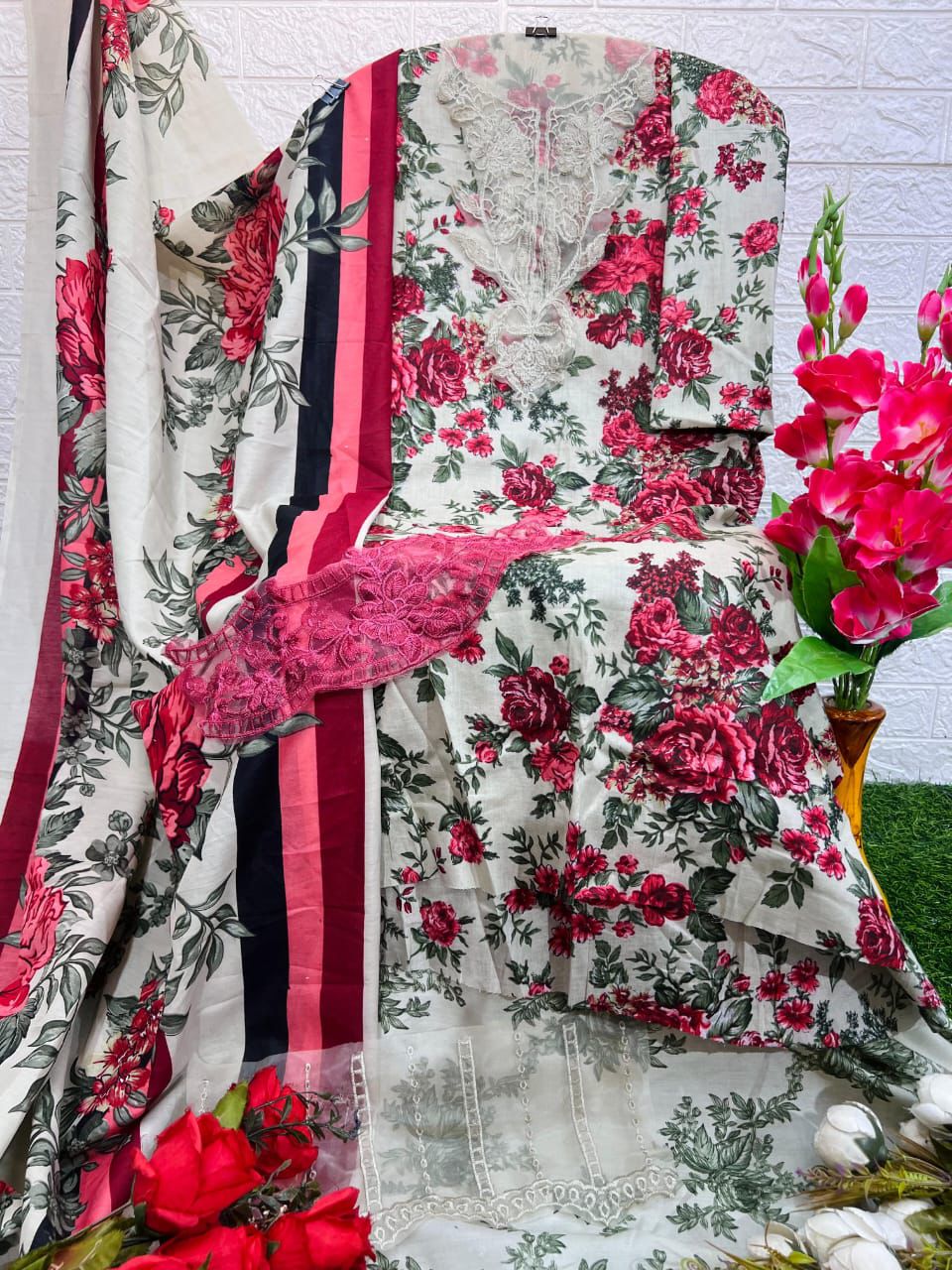 Taj 567 And 568 Cotton Dupatta Pakistani Salwar Suits Collection