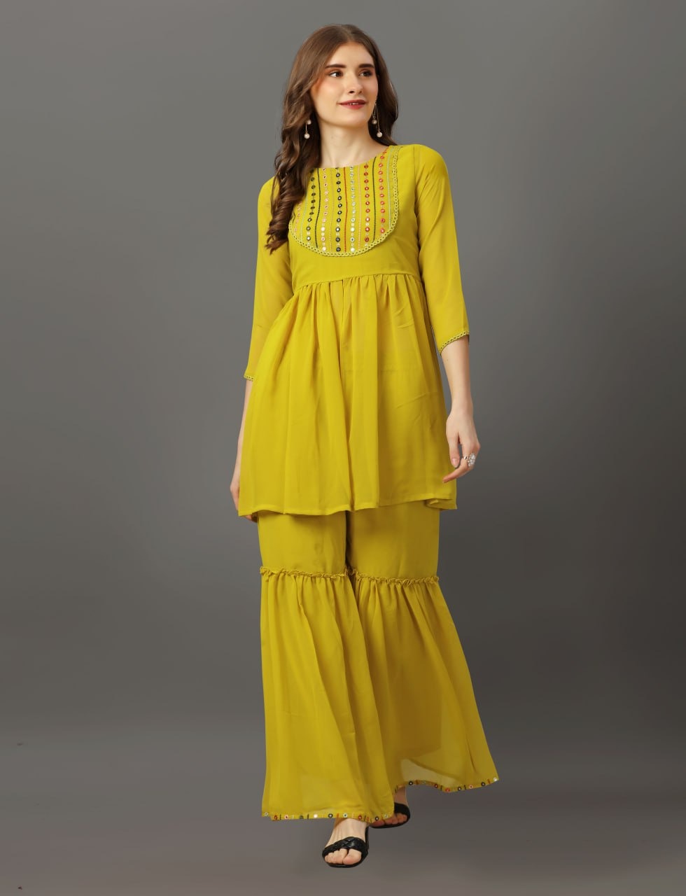 9star Shakun Vol 1 Fancy Georgette Kurti With Bottom Collection
