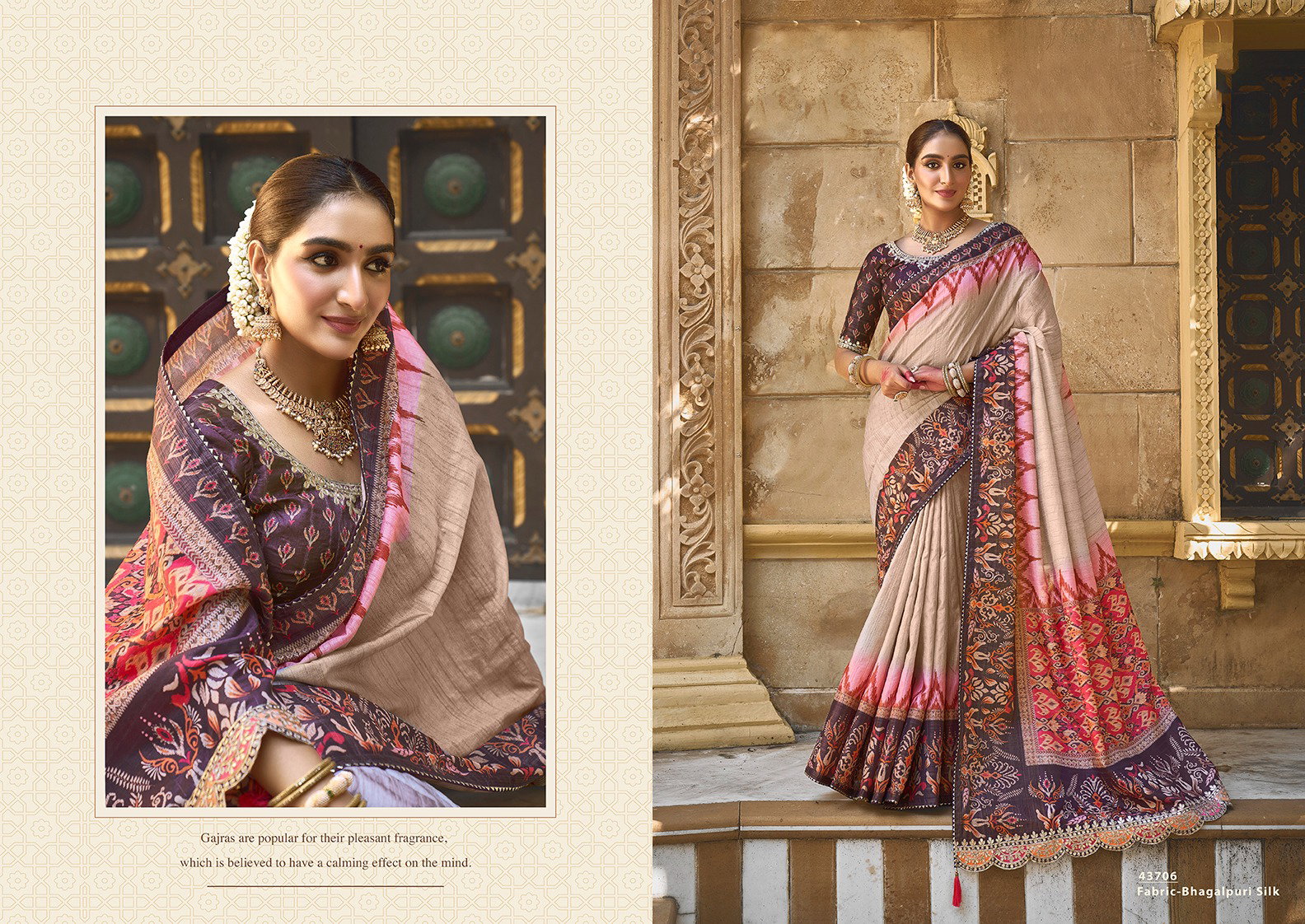Mahotsav Norita Gajari 43706 Bhagal Puri Silk Stylish Saree