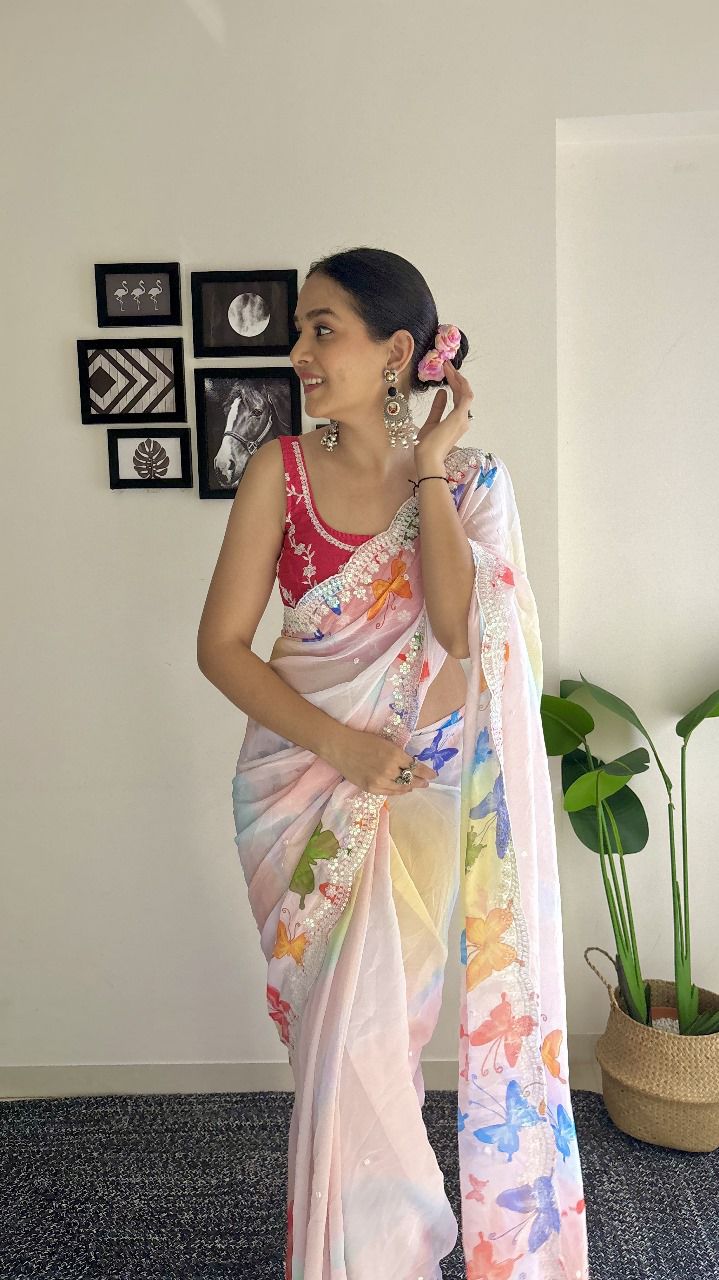 Kc 770 Digital Printed Georgette Stylish Saree Collection