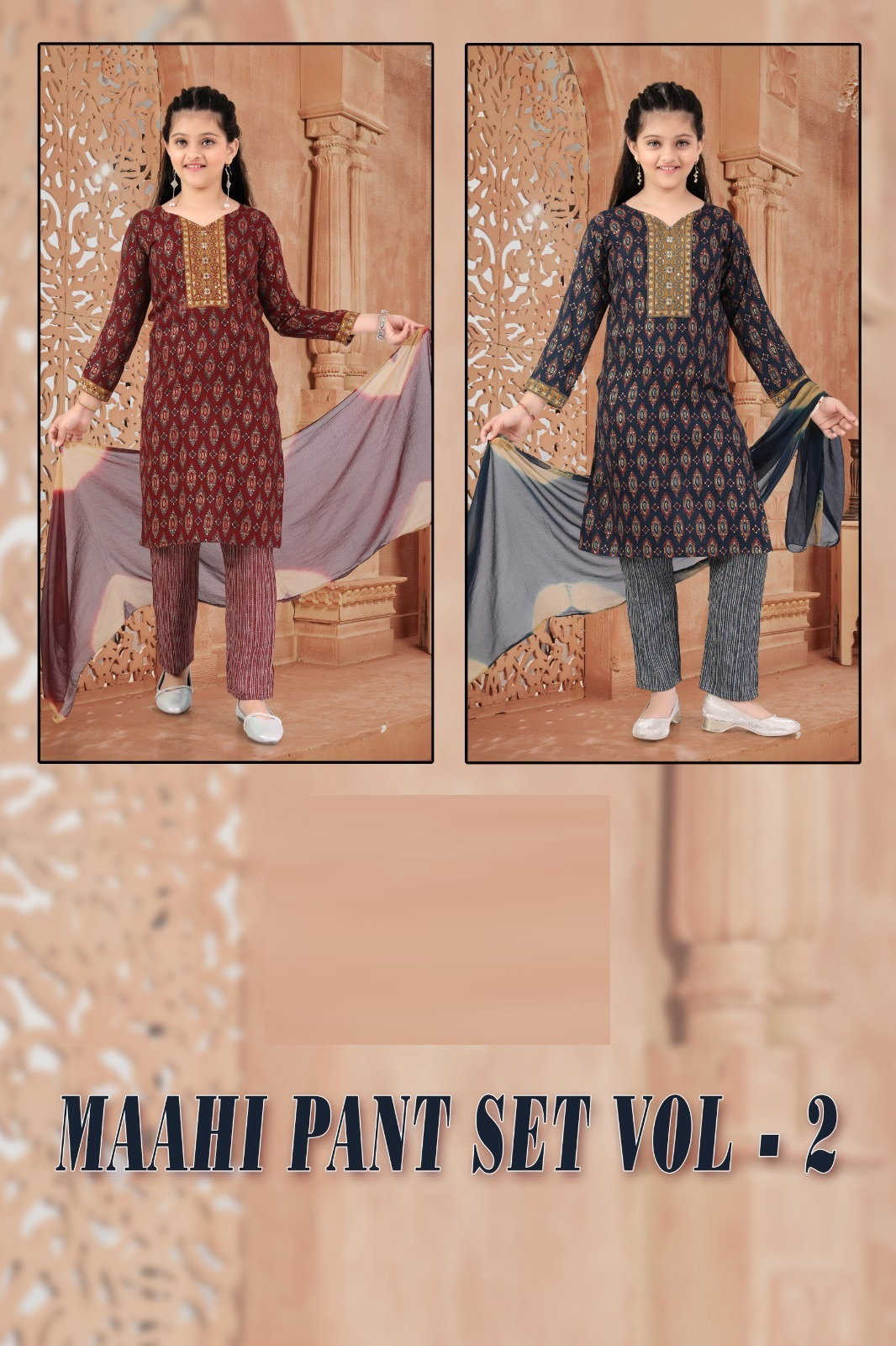Maahi Pant Set Vol 2 Capsule Printed Kids Wear Collection