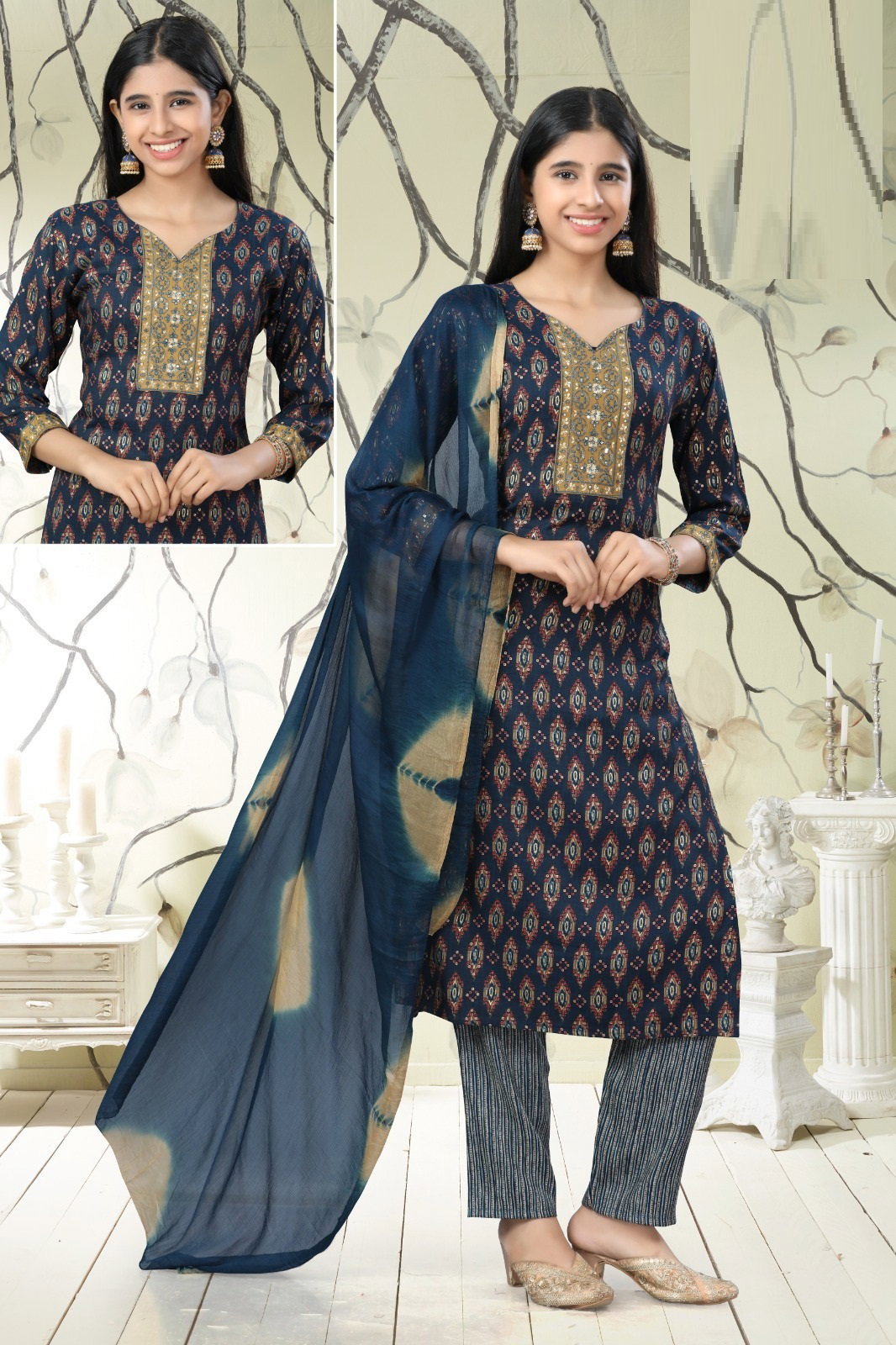Maahika Pant Set 8747 Capsule Printed Top Bottom With Dupatta