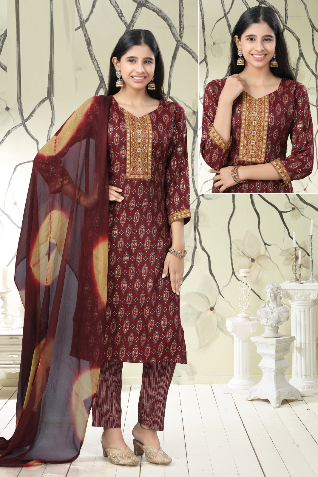Maahika Pant Set 8747 Capsule Printed Top Bottom With Dupatta