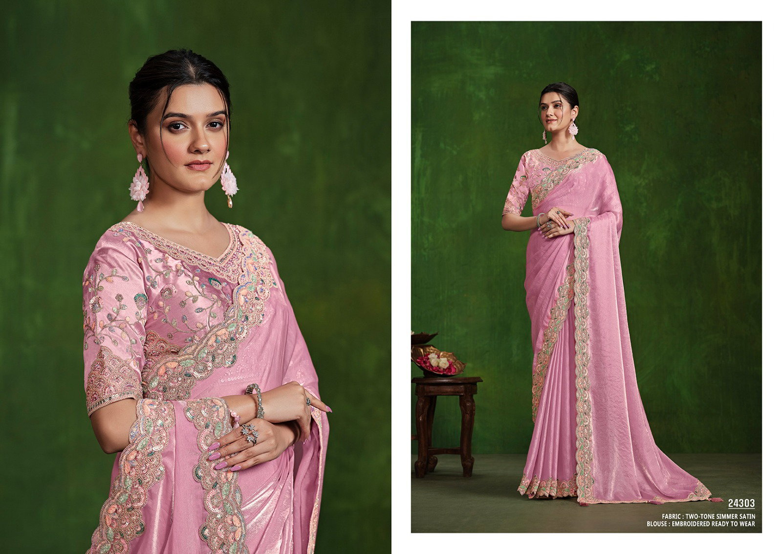 Mahotsav Mohmanthan Ranjhana 24303 Two Tone Satin Silk Stylish saree
