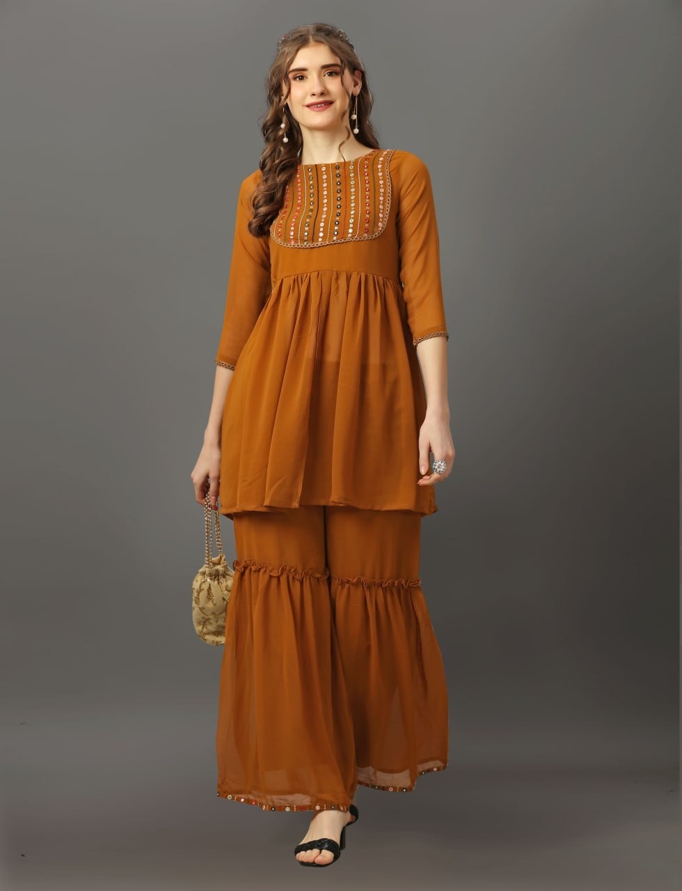 9star Shakun Vol 2 Fancy Georgette Kurti With Bottom Collection