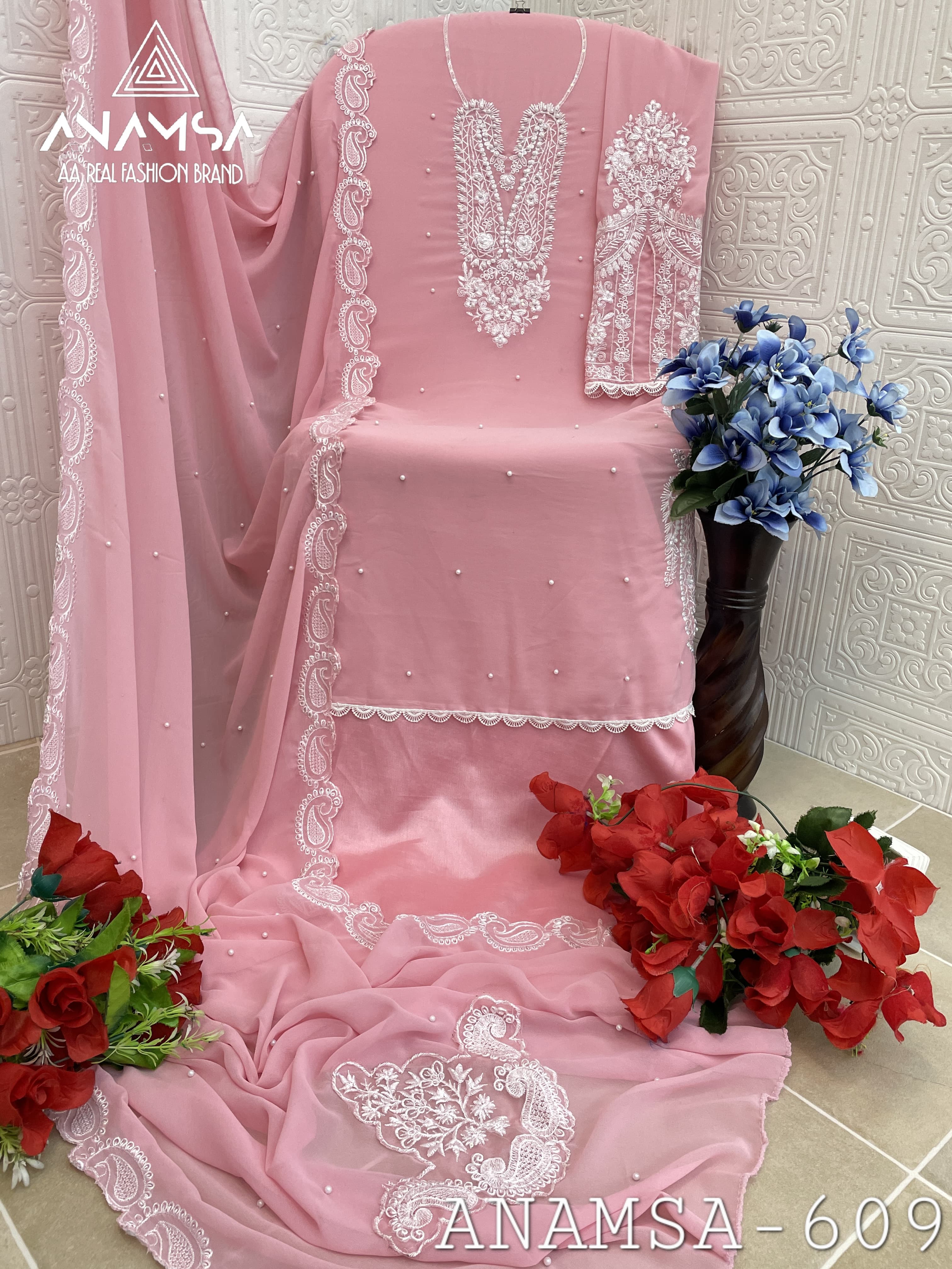 Anamsa 609 Georgette Embroidered Pakistani Salwar Kameez