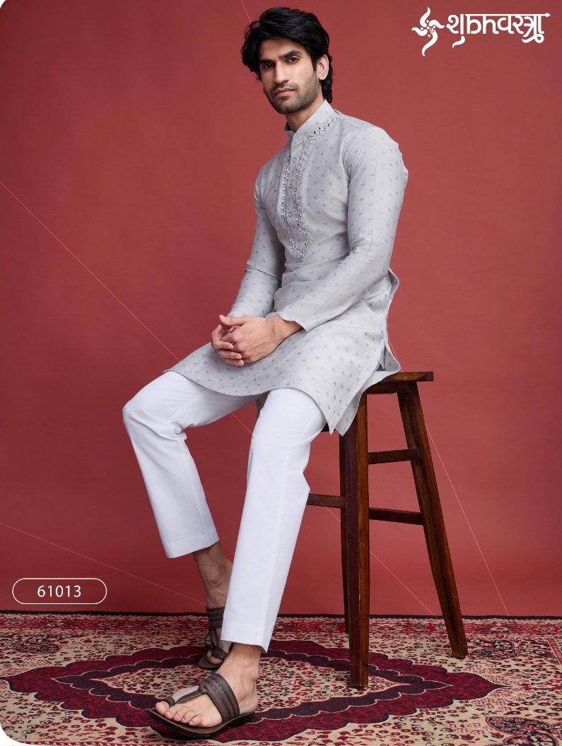 Shubhvastra Classy Kurtas Mirror Work Mens Collection