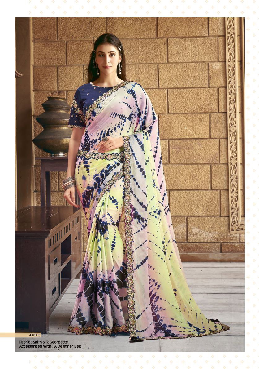 Mahotsav Norita Inaya 43812 Satin Silk Georgette Party Wear Saree