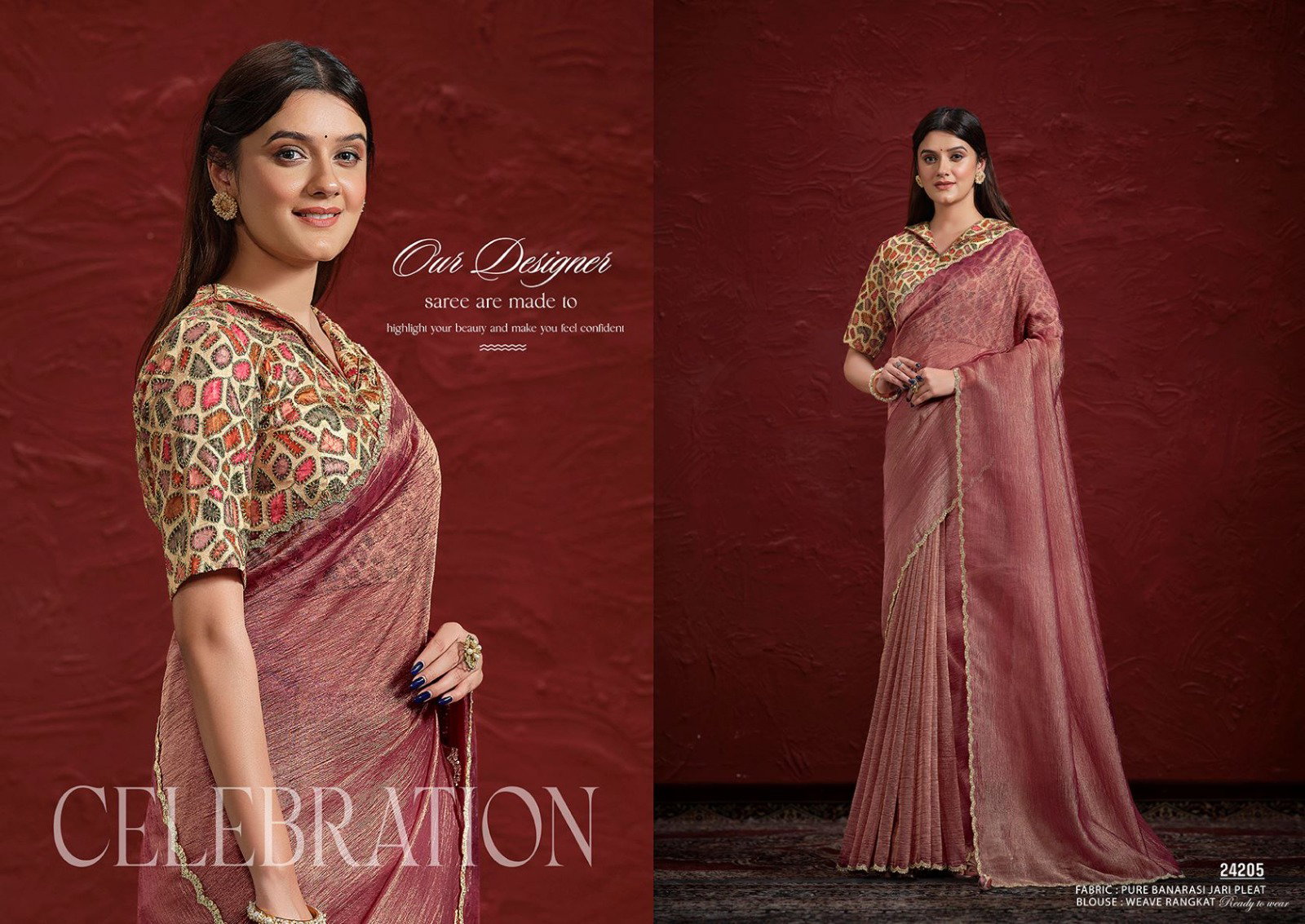 Mahotsav Mohmanthan Aaina 24205 Pure Banarasi Jari Pleat Festive Wear Saree