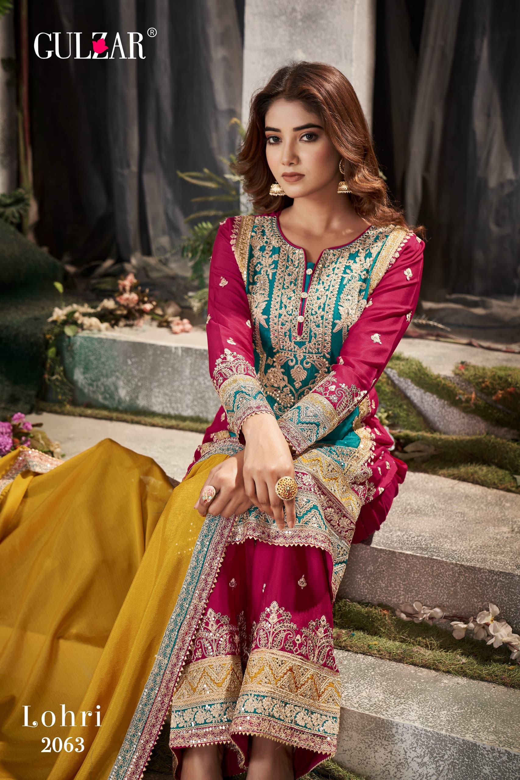 Gulzar Lohri Chinon Designer Readymade Salwar Kameez 