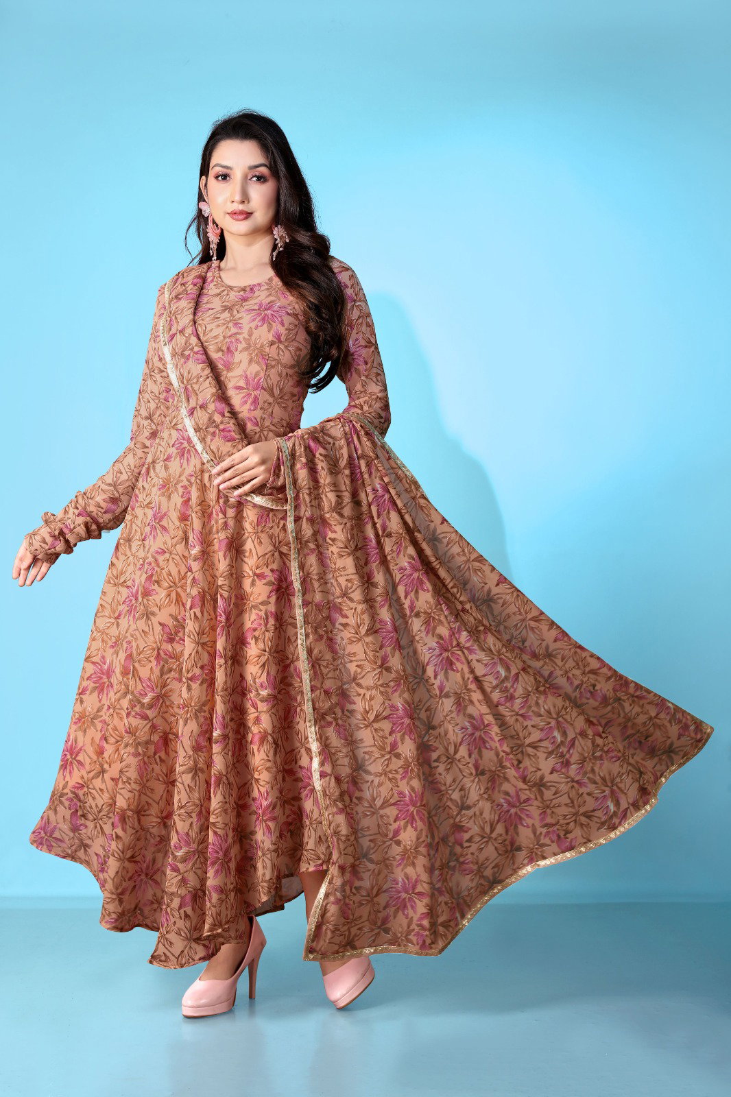 Lashkara Sr 1701 To 1704 Georgette Kurti With Dupatta
