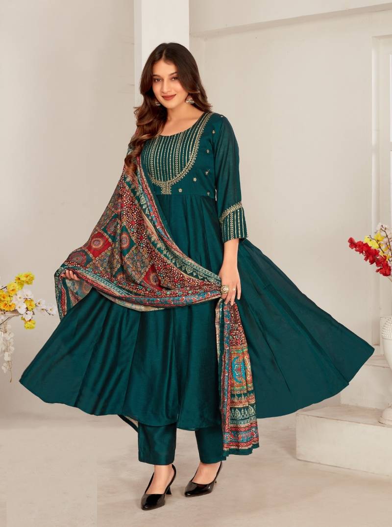Ladies Flavour 3125 And 3126 Vichitra Kurti Bottom With Dupatta