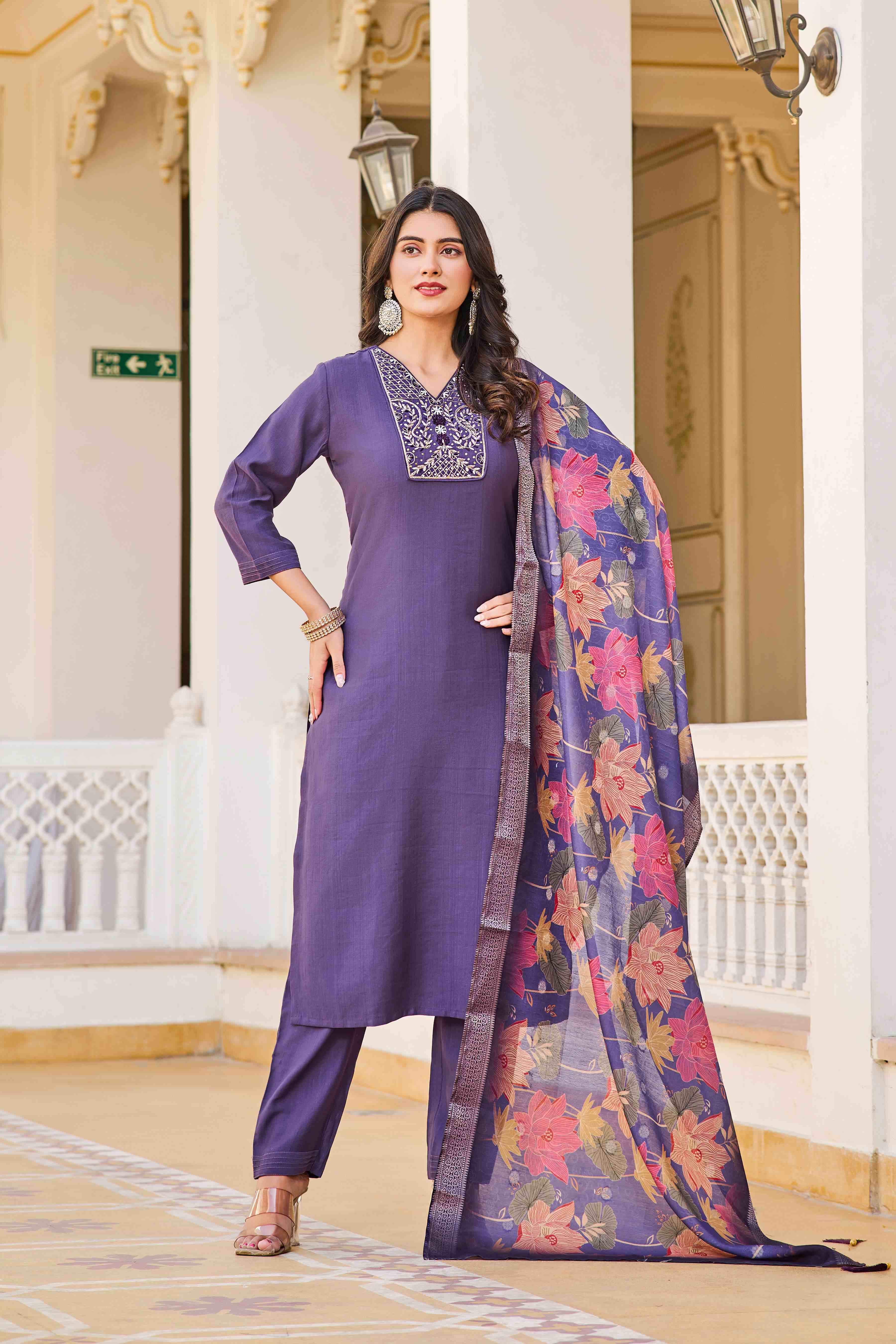 Nisha Vol 1 Fancy Silk Festive Wear Kurtis With Bottom Dupatta