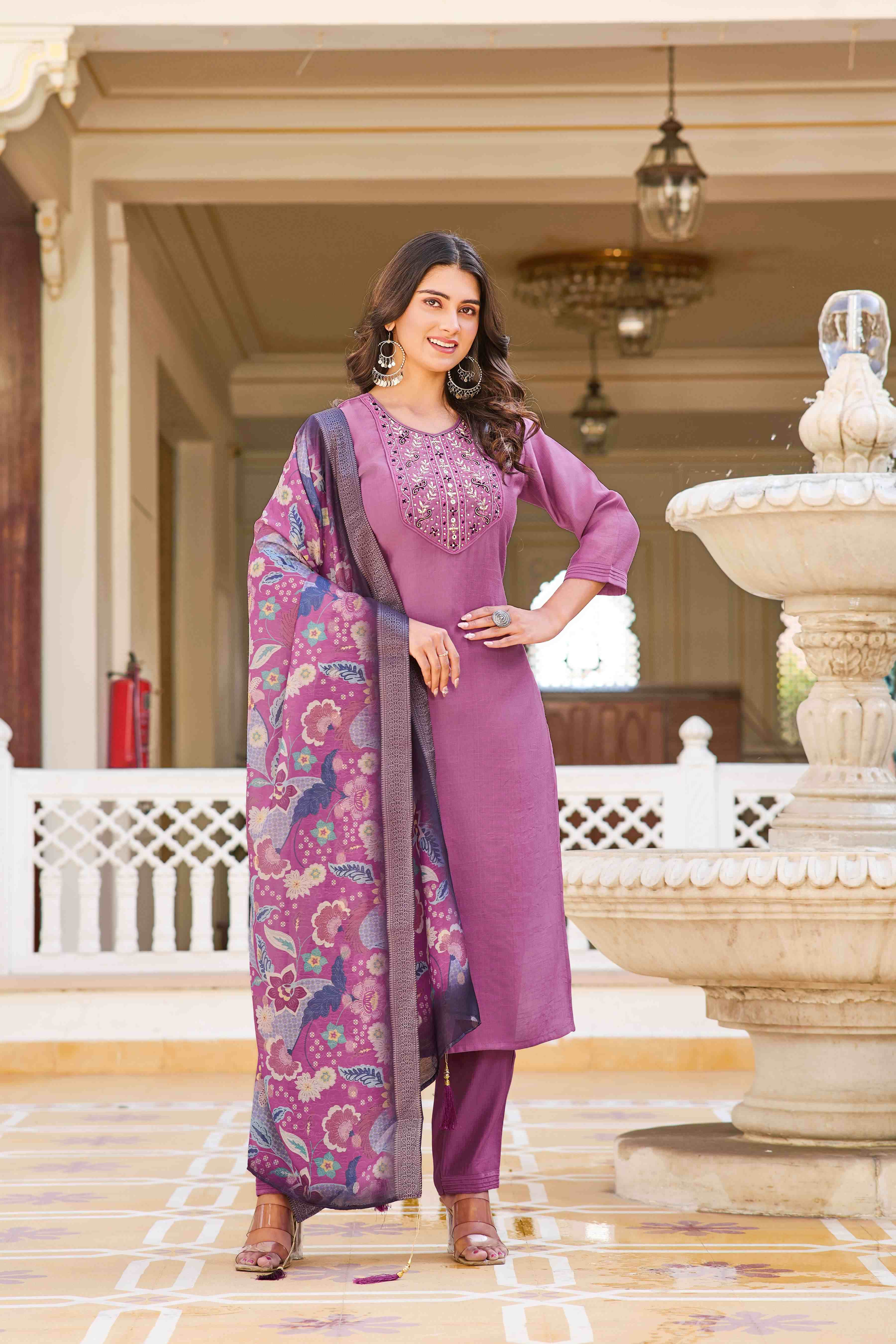 Nisha Vol 1 Fancy Silk Festive Wear Kurtis With Bottom Dupatta