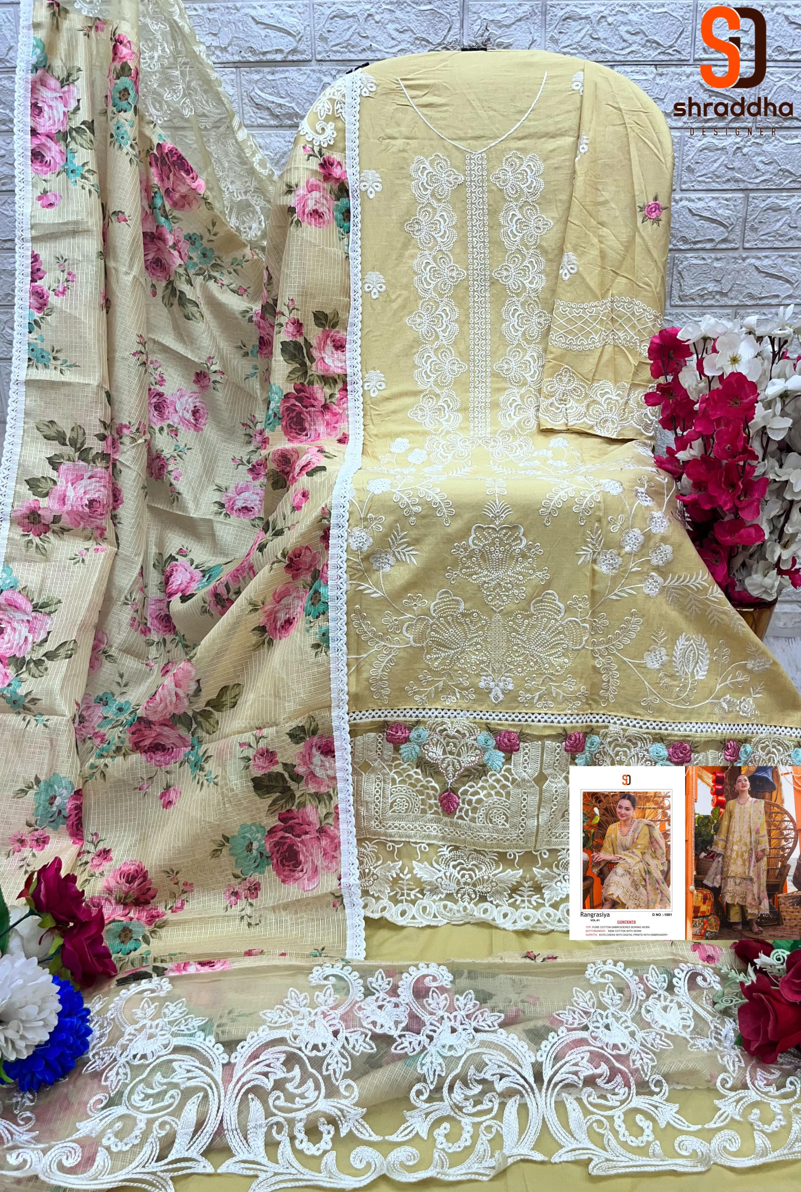 Shraddha Rangrasiya Vol 1 Cotton Dress Material Collection