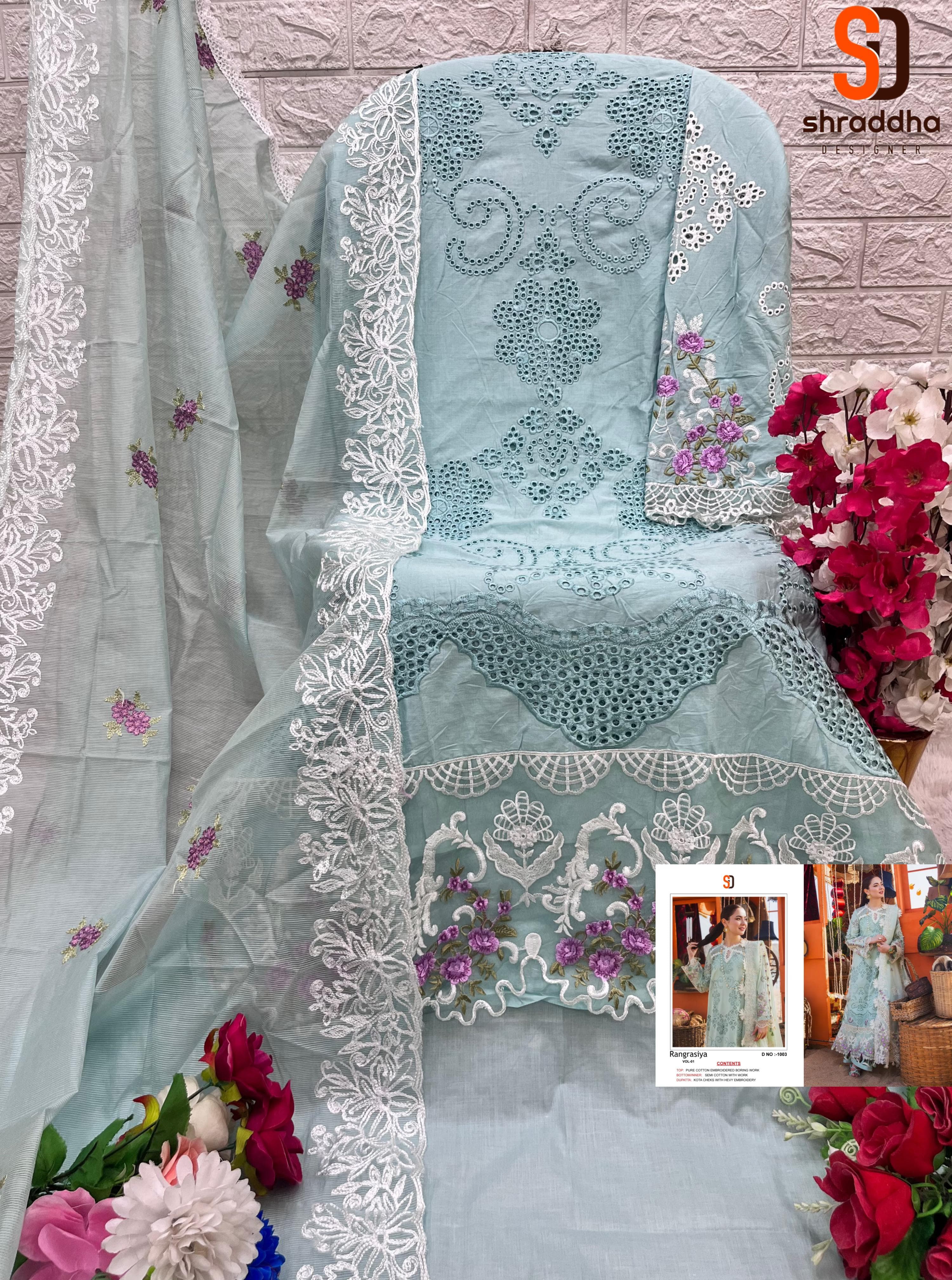 Shraddha Rangrasiya Vol 1 Cotton Dress Material Collection