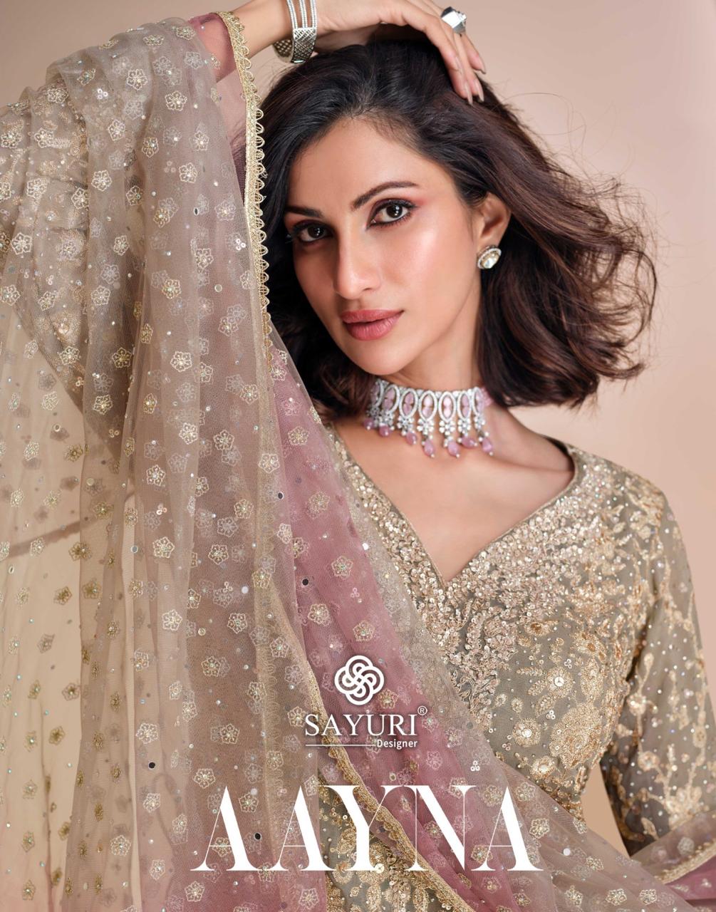 Sayuri Aayna Real Georgette Heavy Embroidered Designer Salwar Kameez