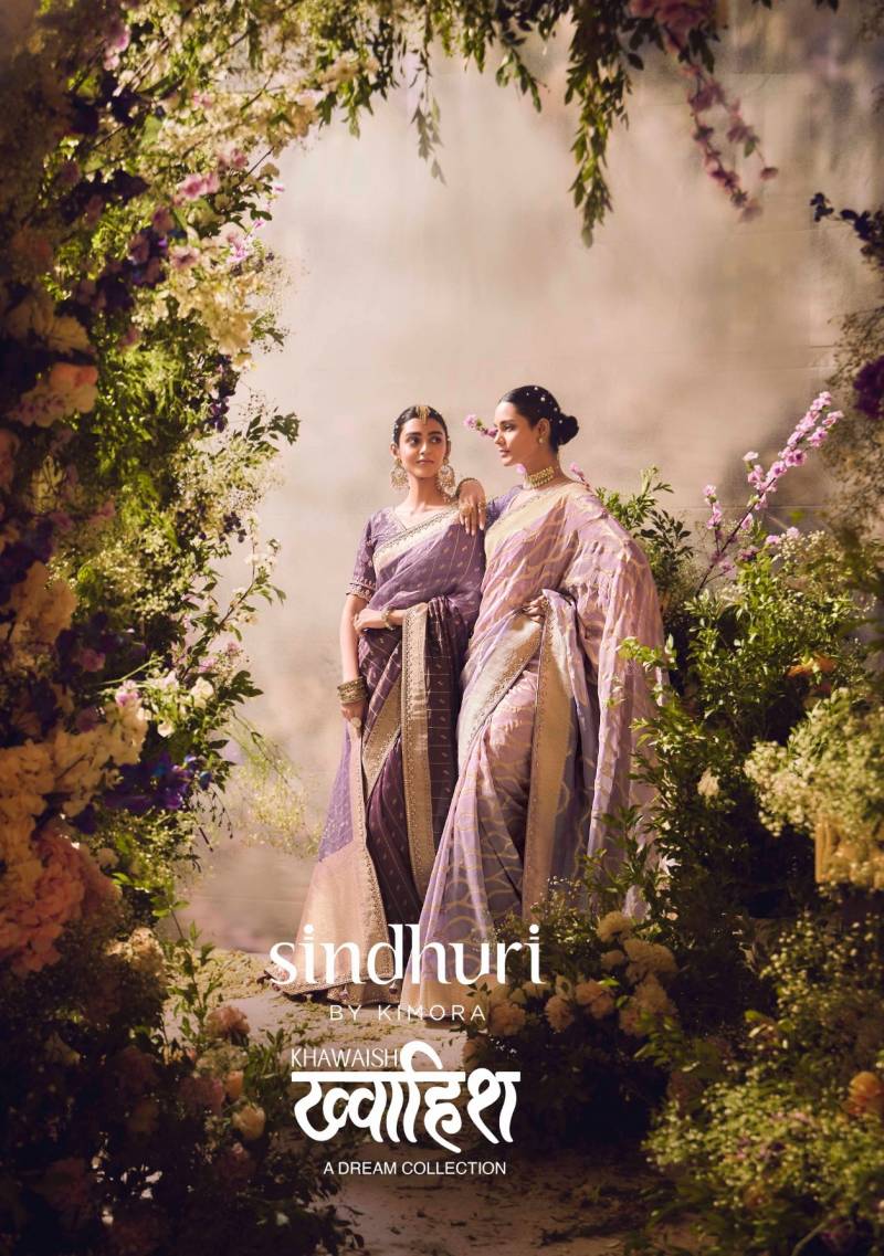 Kimora Sindhuri Khawaish Banarasi Embroidered Designer Saree