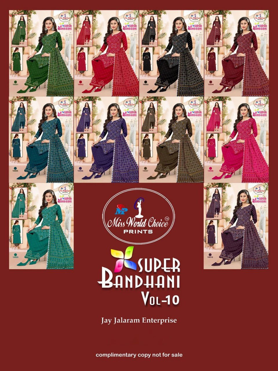 Miss World Super Bandhani Vol 10 Printed Cotton Dress Material Collection