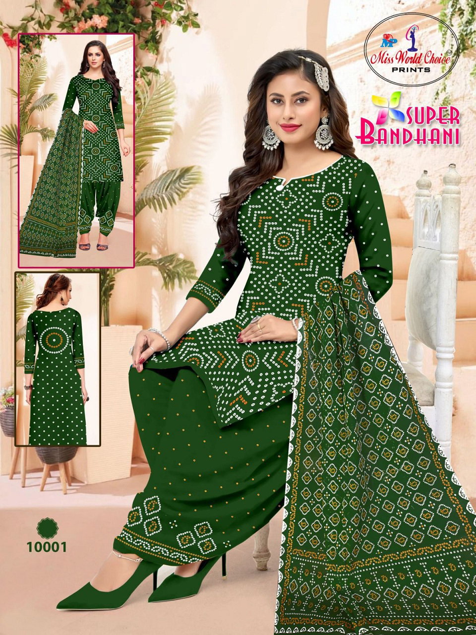 Miss World Super Bandhani Vol 10 Printed Cotton Dress Material Collection