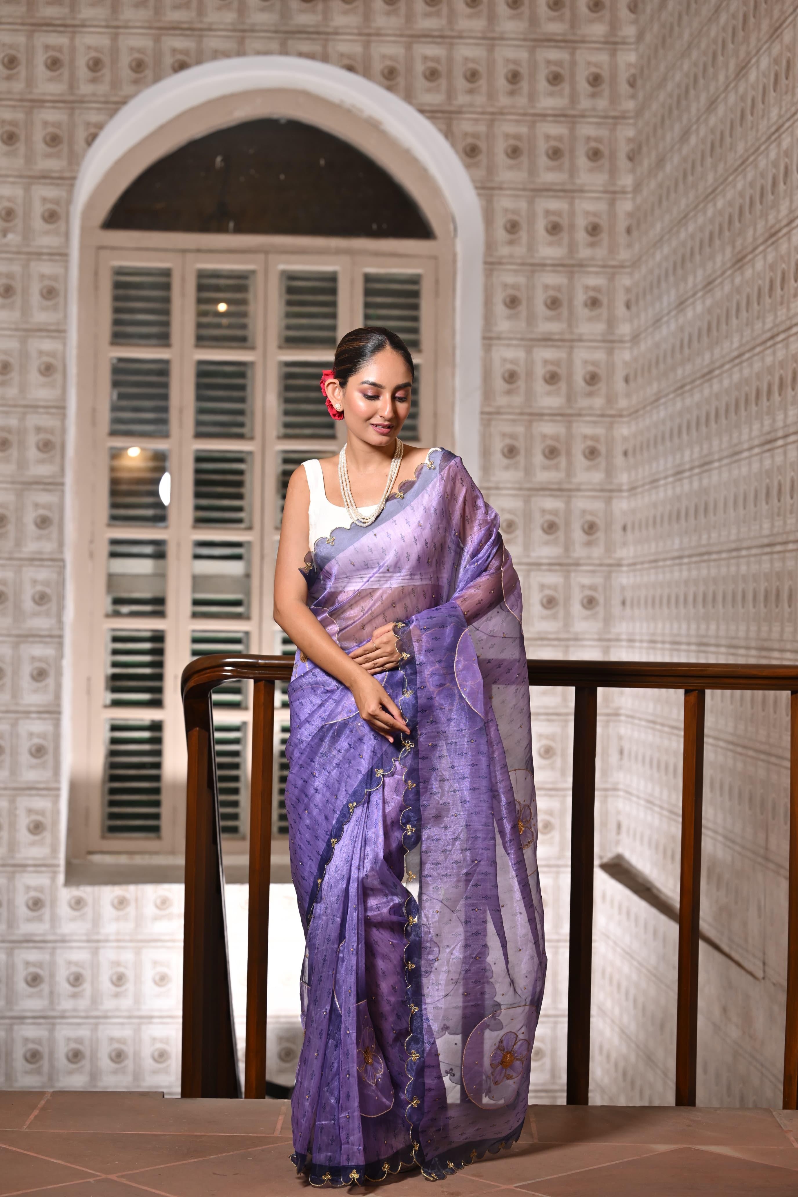 Vt 503 Digital Printed Soft Organza Stylish Saree Collection