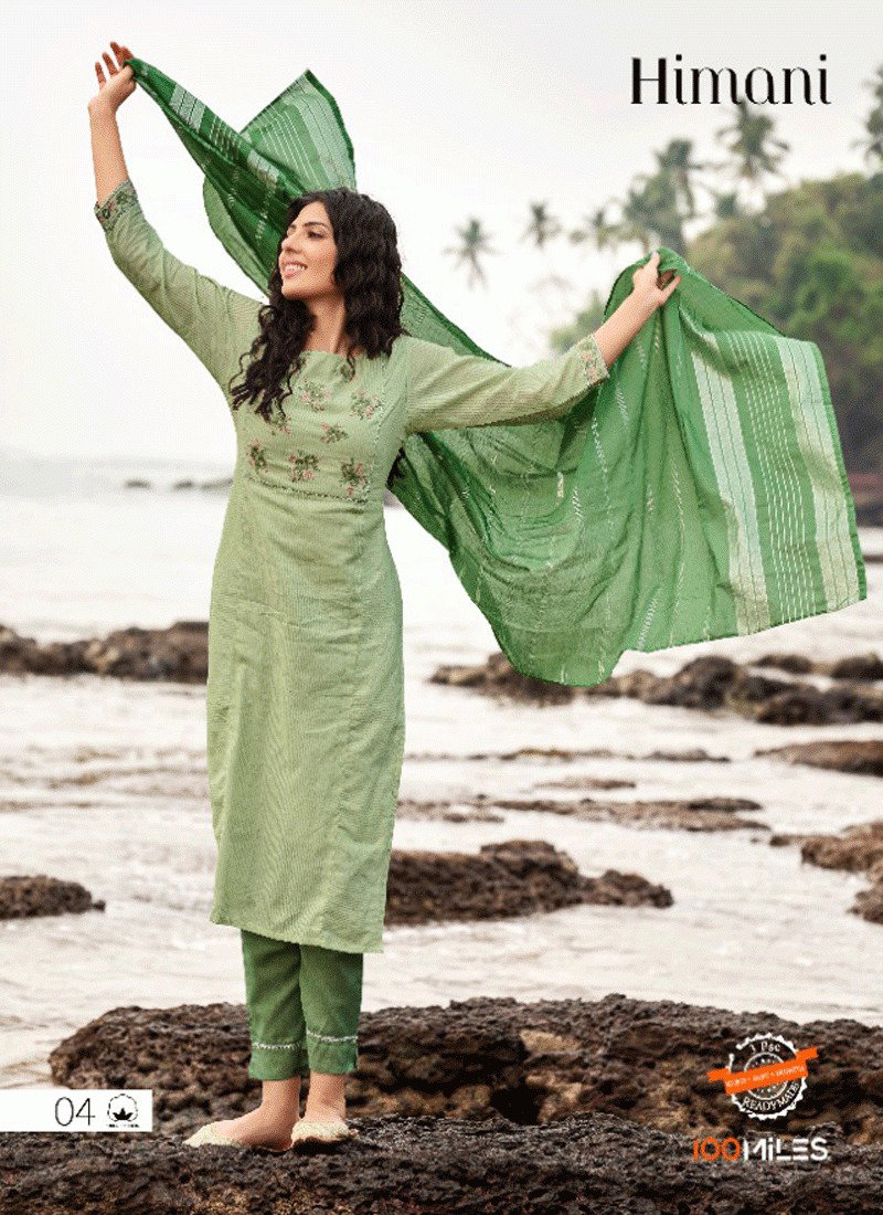 100 Miles Himani Cotton Kurti Bottom With Dupatta Collection