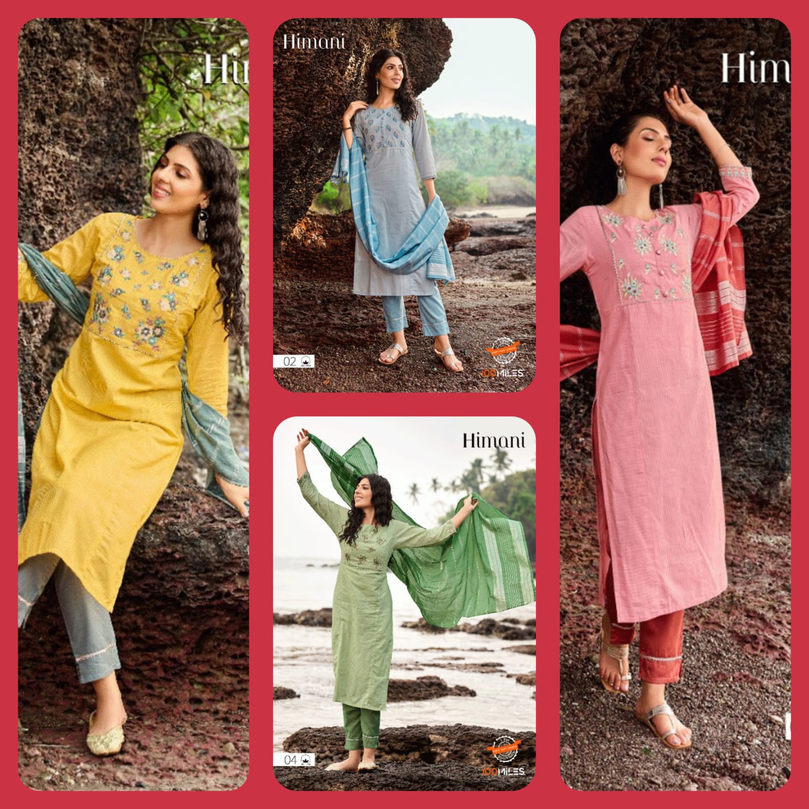 100 Miles Himani Cotton Kurti Bottom With Dupatta Collection