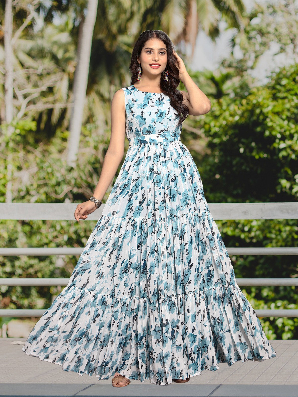 Ctz Elegance Georgette Floral Printed Long Kurti Collection