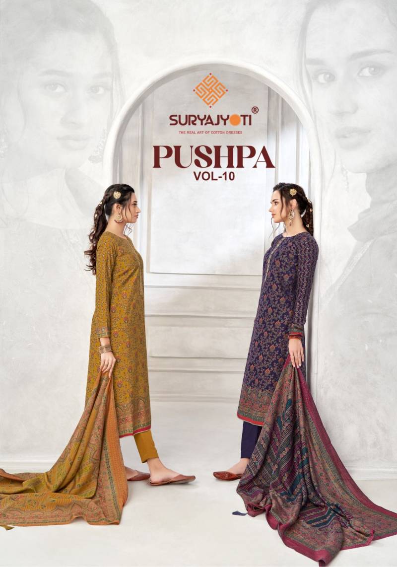 SuryaJyoti Pushpa Vol 10 Model Printed Dress Material Collection